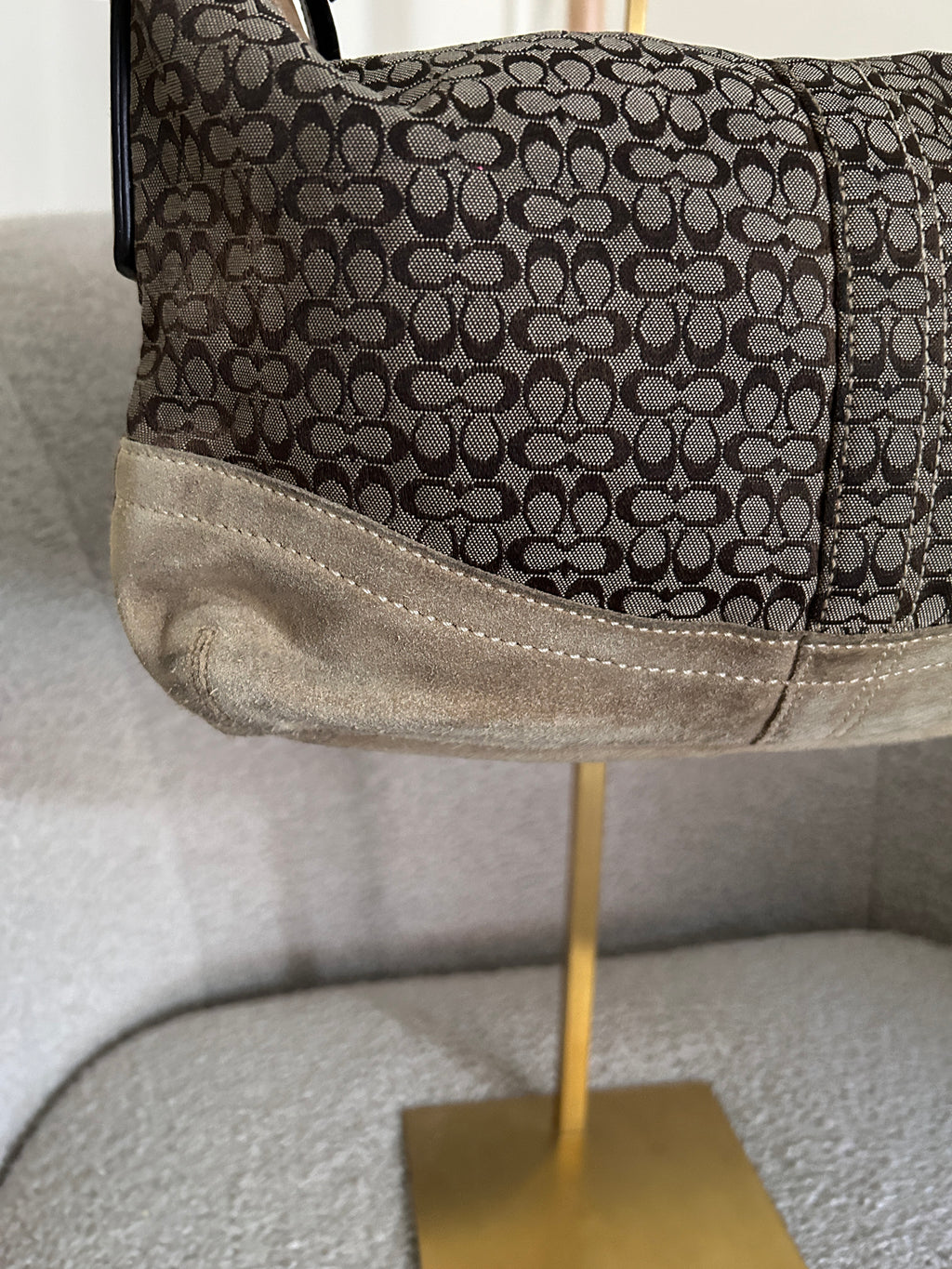 Vintage Coach signature monogram shoulder bag