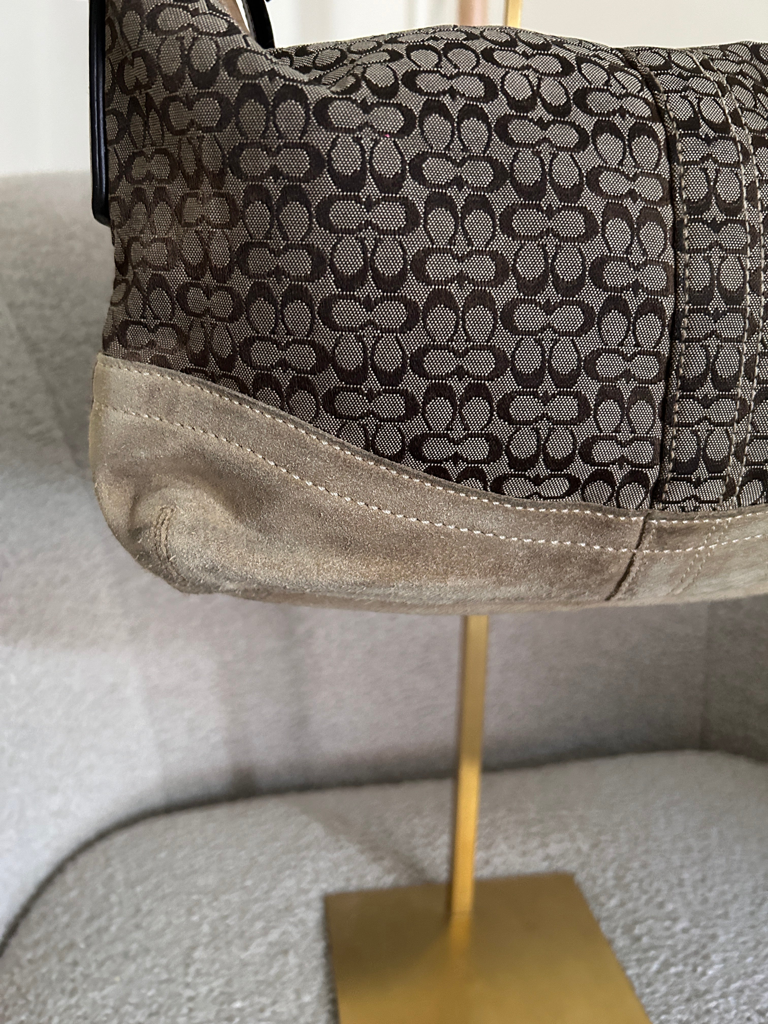 Vintage Coach signature monogram shoulder bag