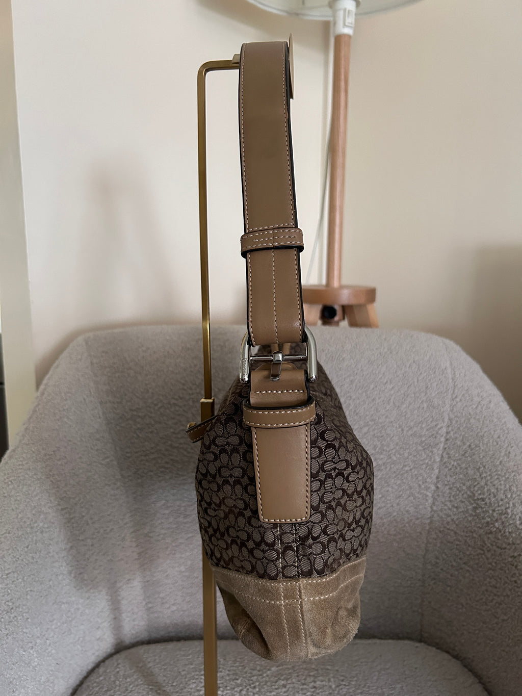 Vintage Coach signature monogram shoulder bag