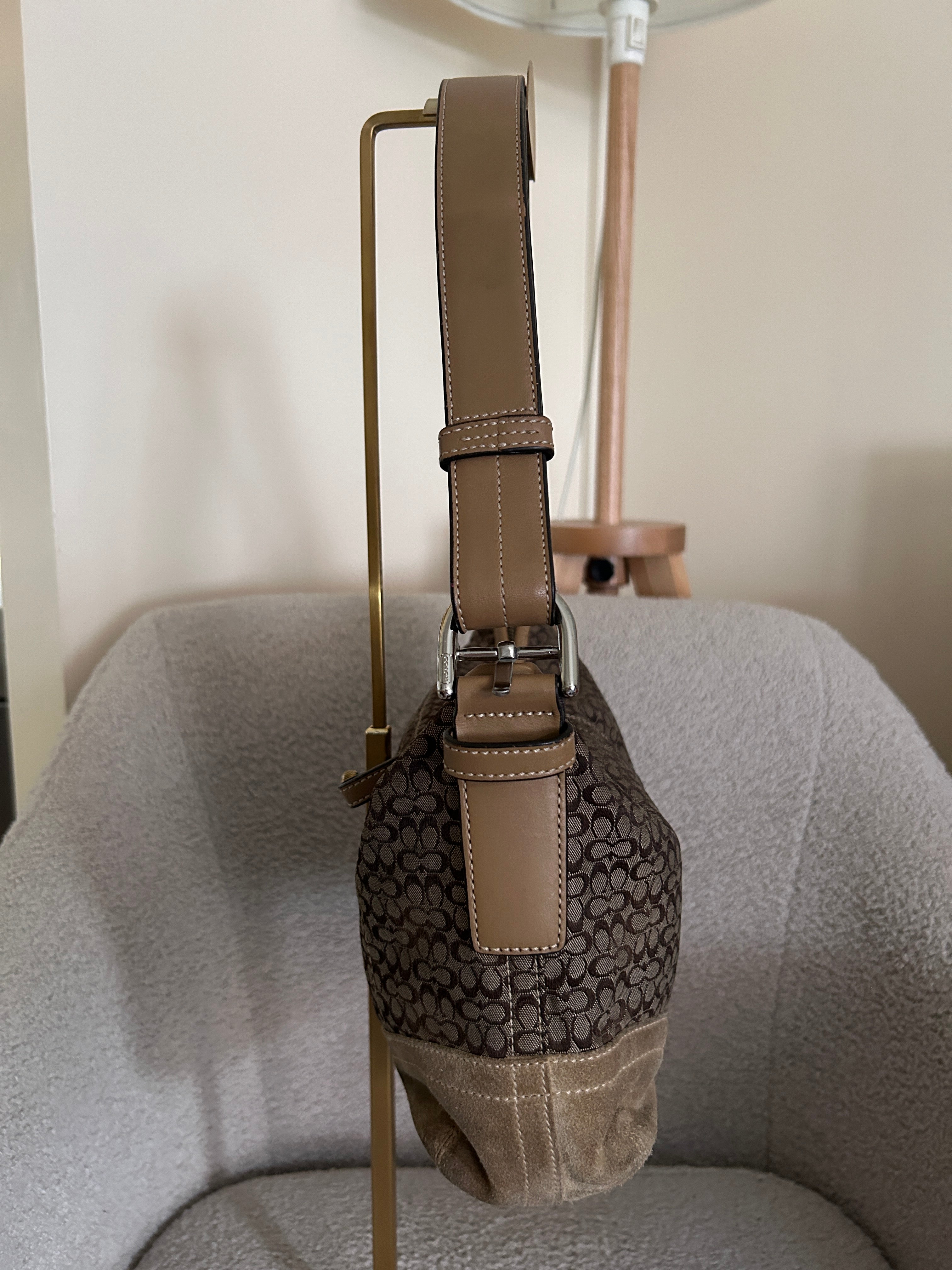 Vintage Coach signature monogram shoulder bag