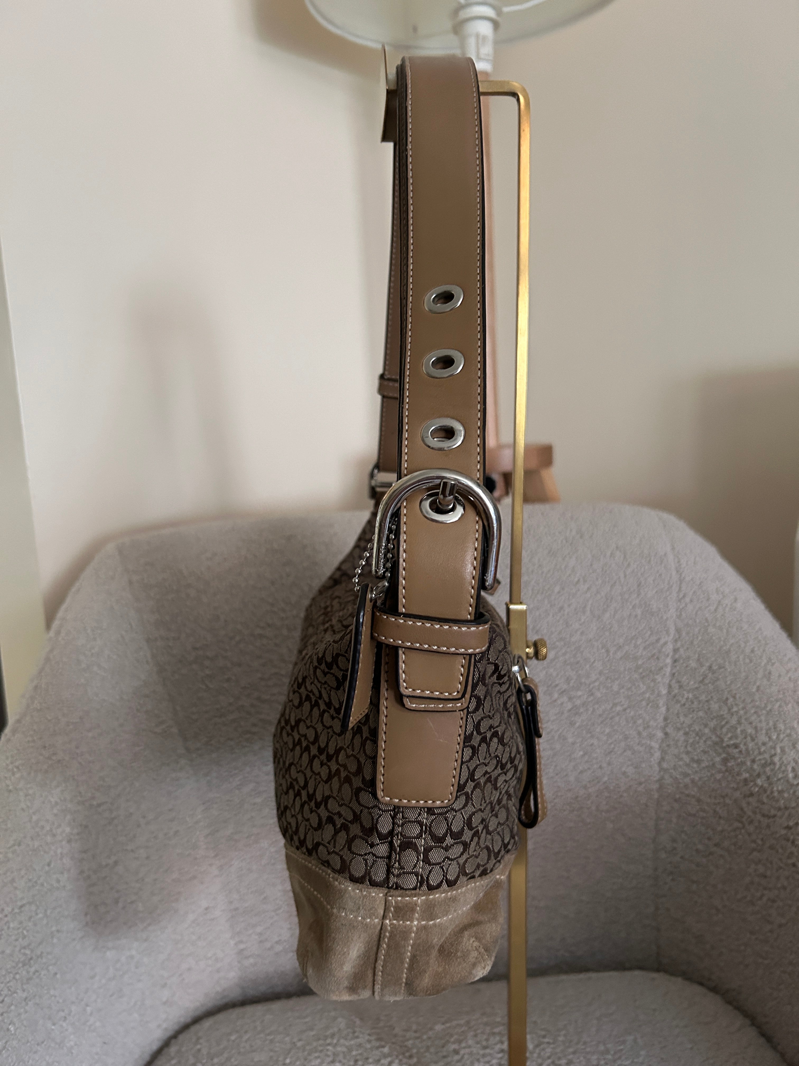 Vintage Coach signature monogram shoulder bag