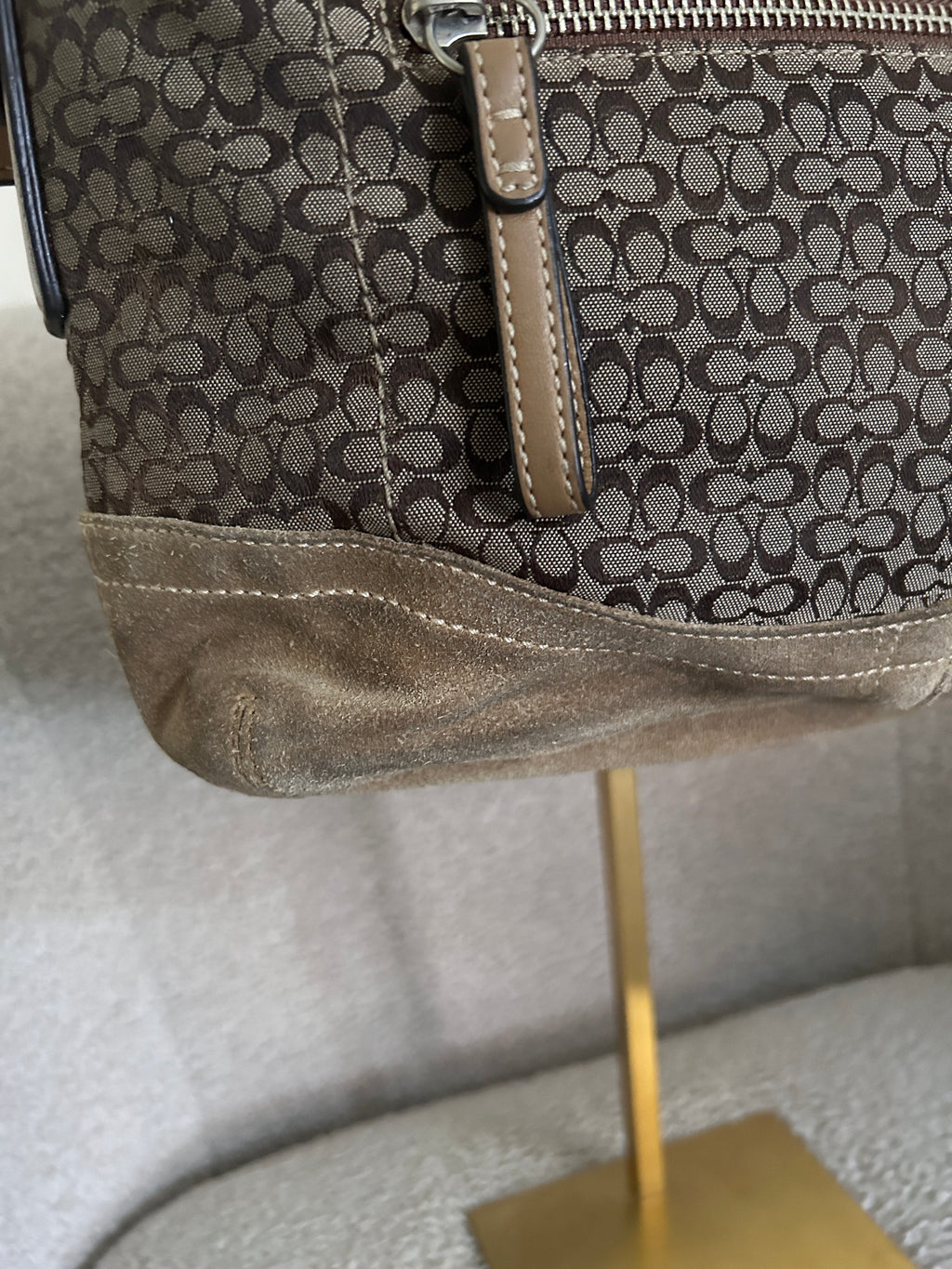 Vintage Coach signature monogram shoulder bag