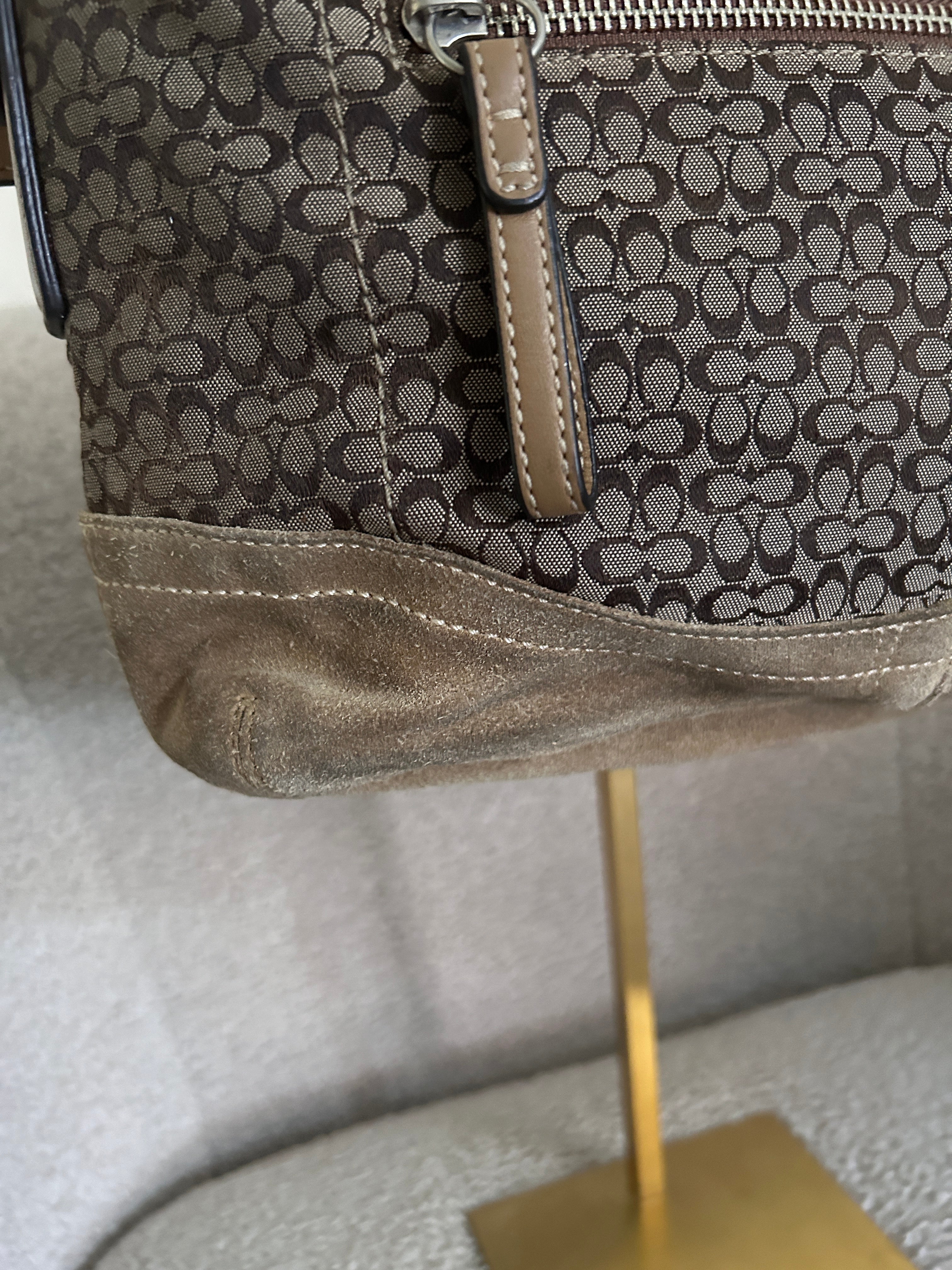 Vintage Coach signature monogram shoulder bag