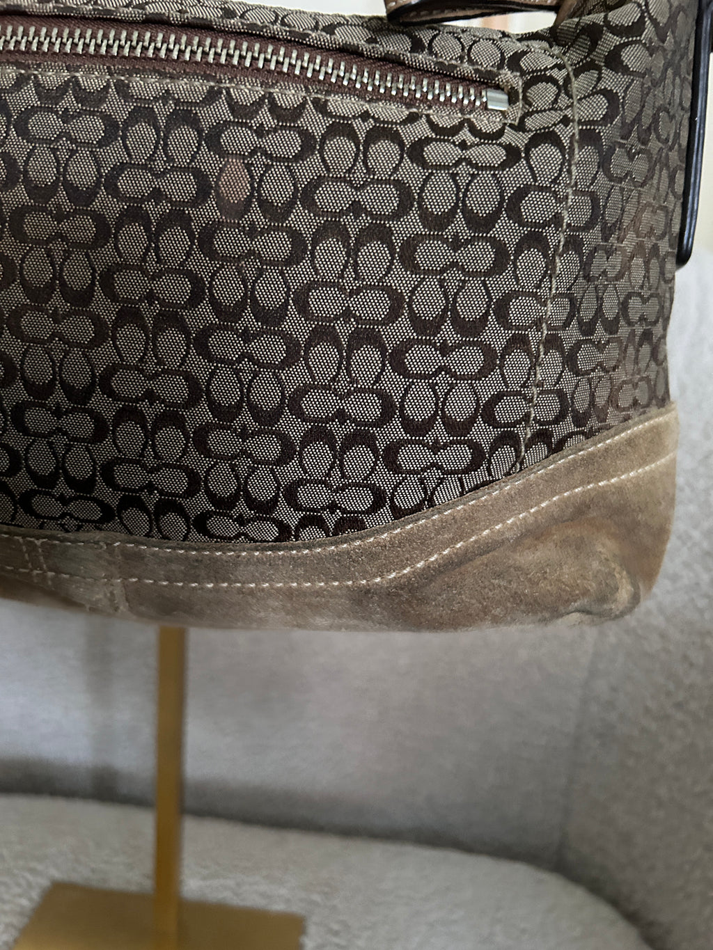 Vintage Coach signature monogram shoulder bag