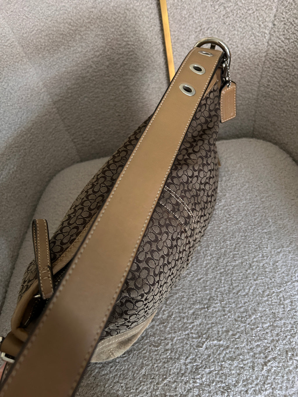 Vintage Coach signature monogram shoulder bag