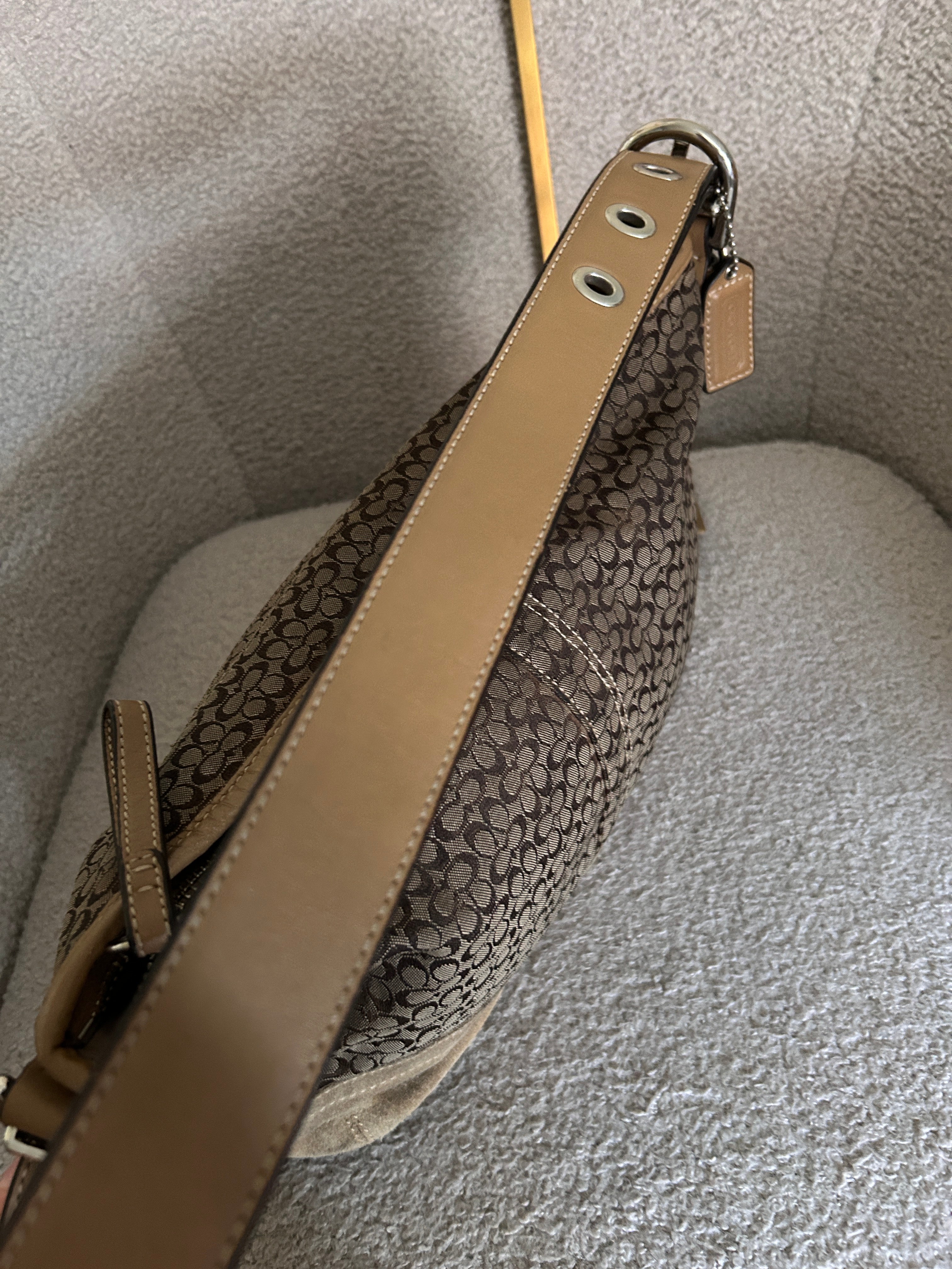 Vintage Coach signature monogram shoulder bag
