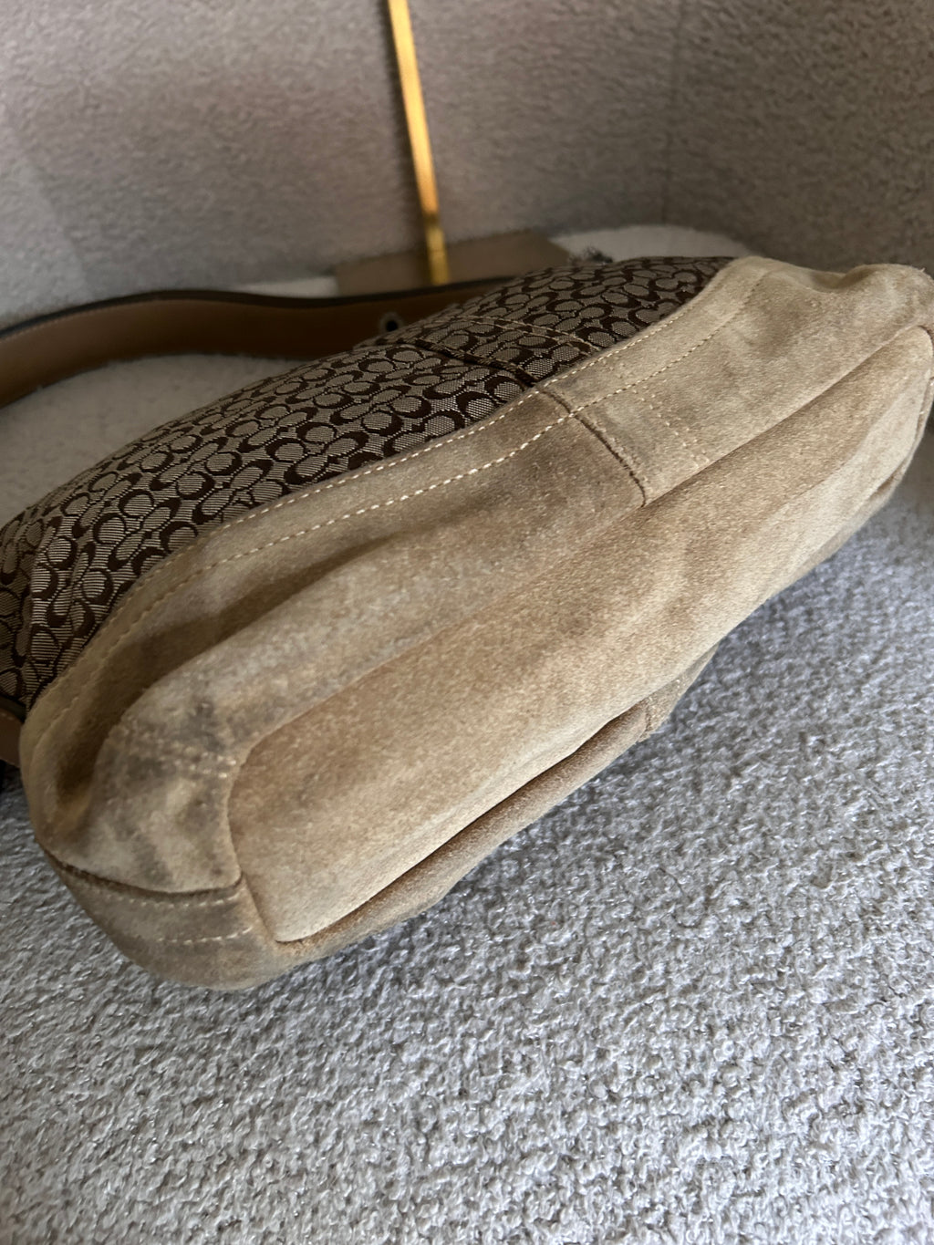 Vintage Coach signature monogram shoulder bag