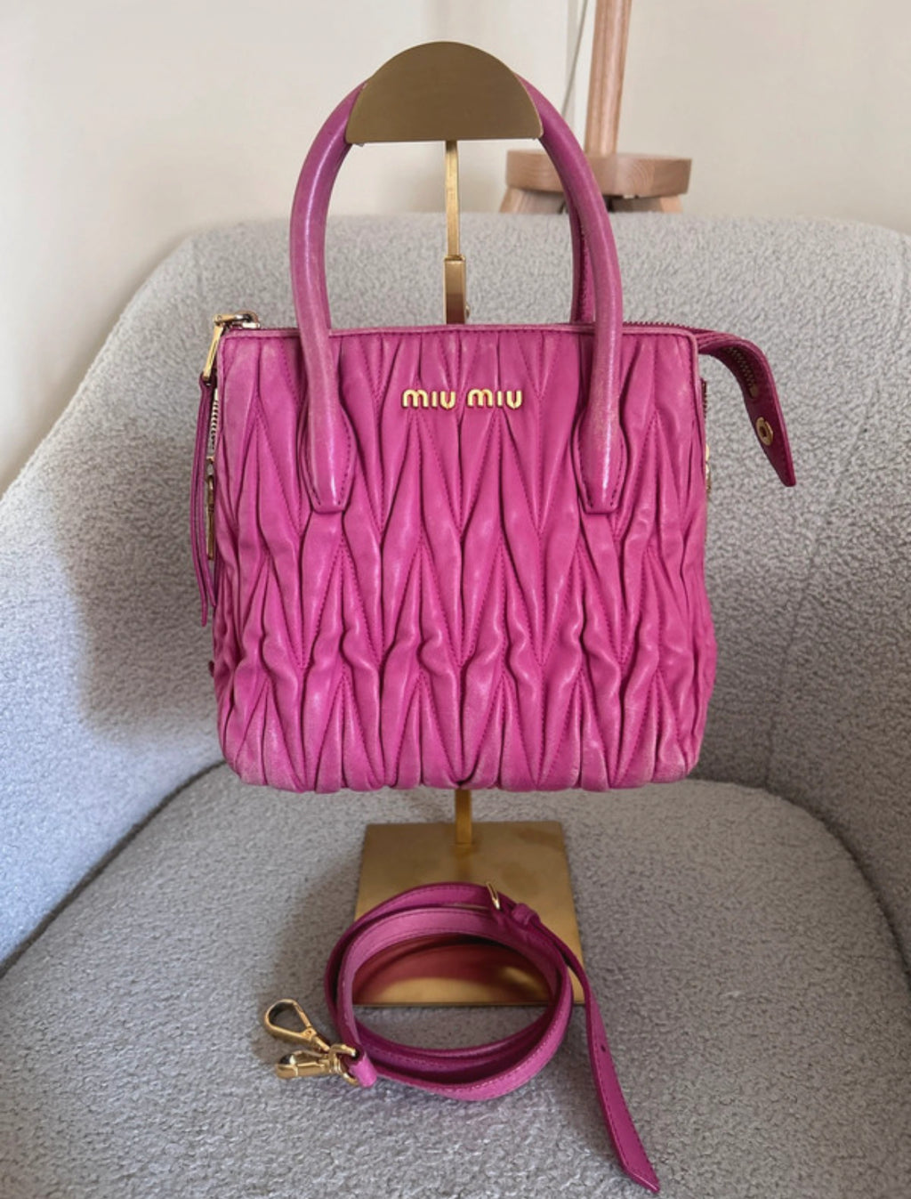 Vintage Miu Miu pink 2way handbag