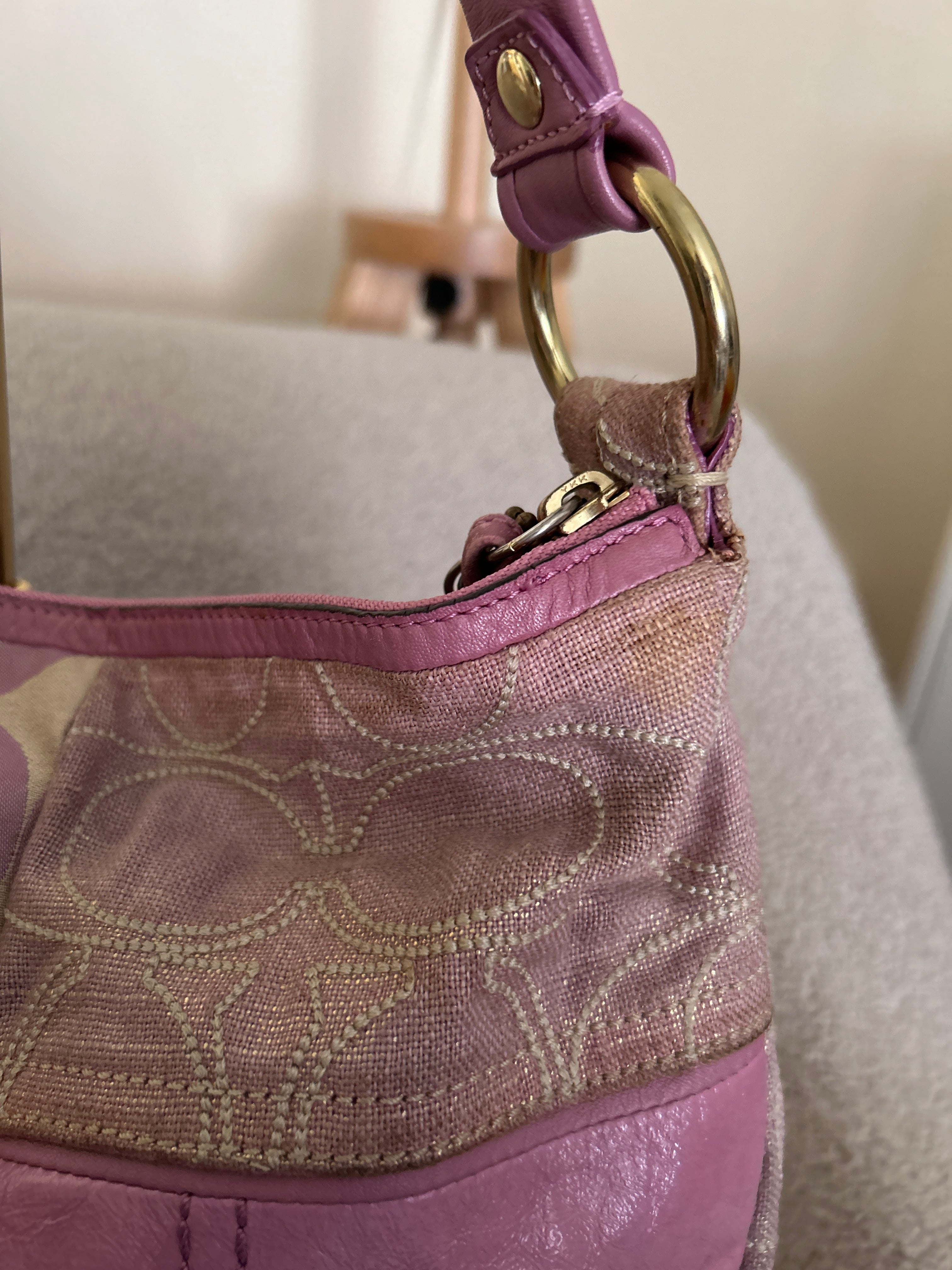 Vintage Coach pink patchwork shoulder bag