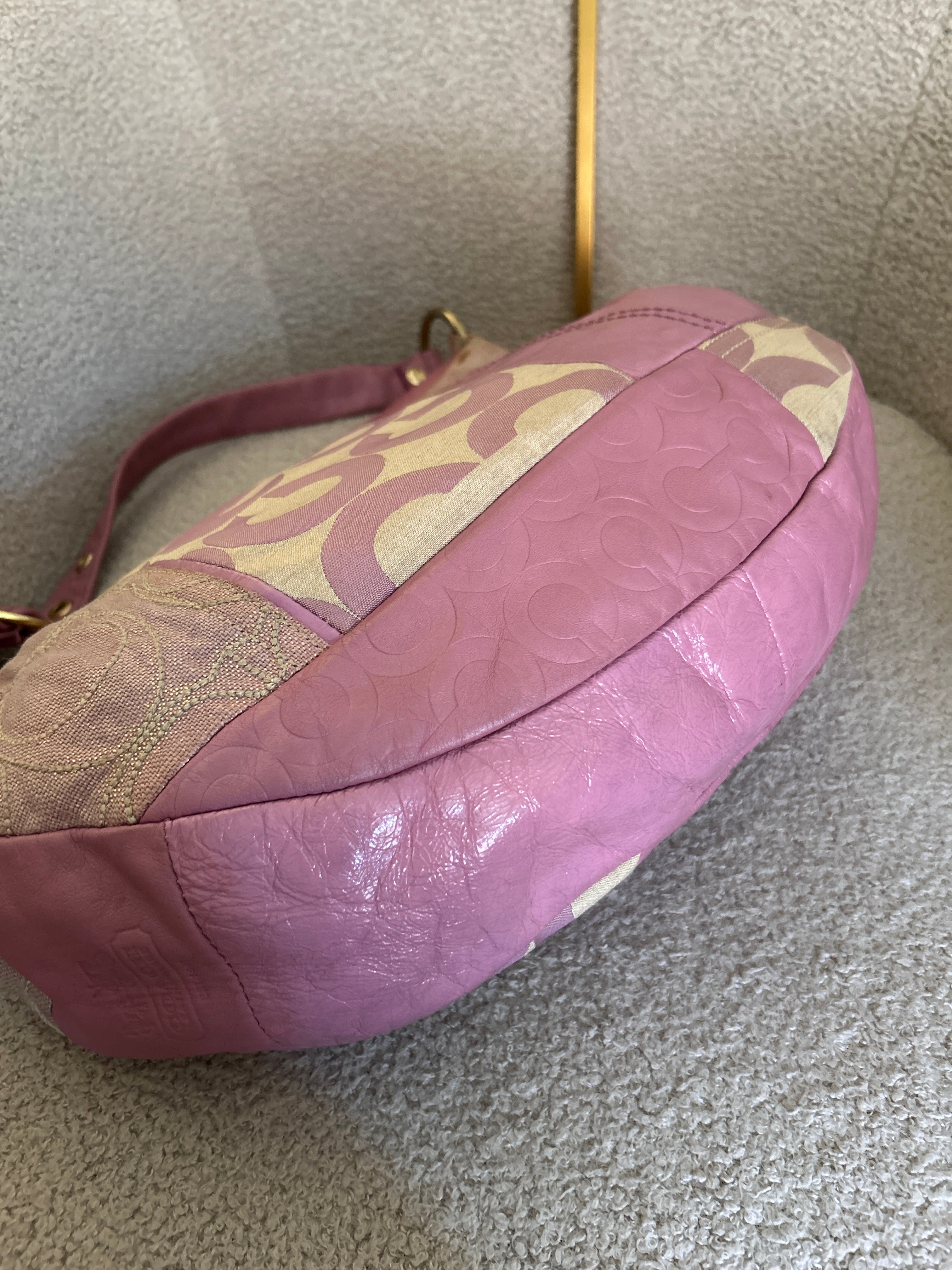 Vintage Coach pink patchwork shoulder bag