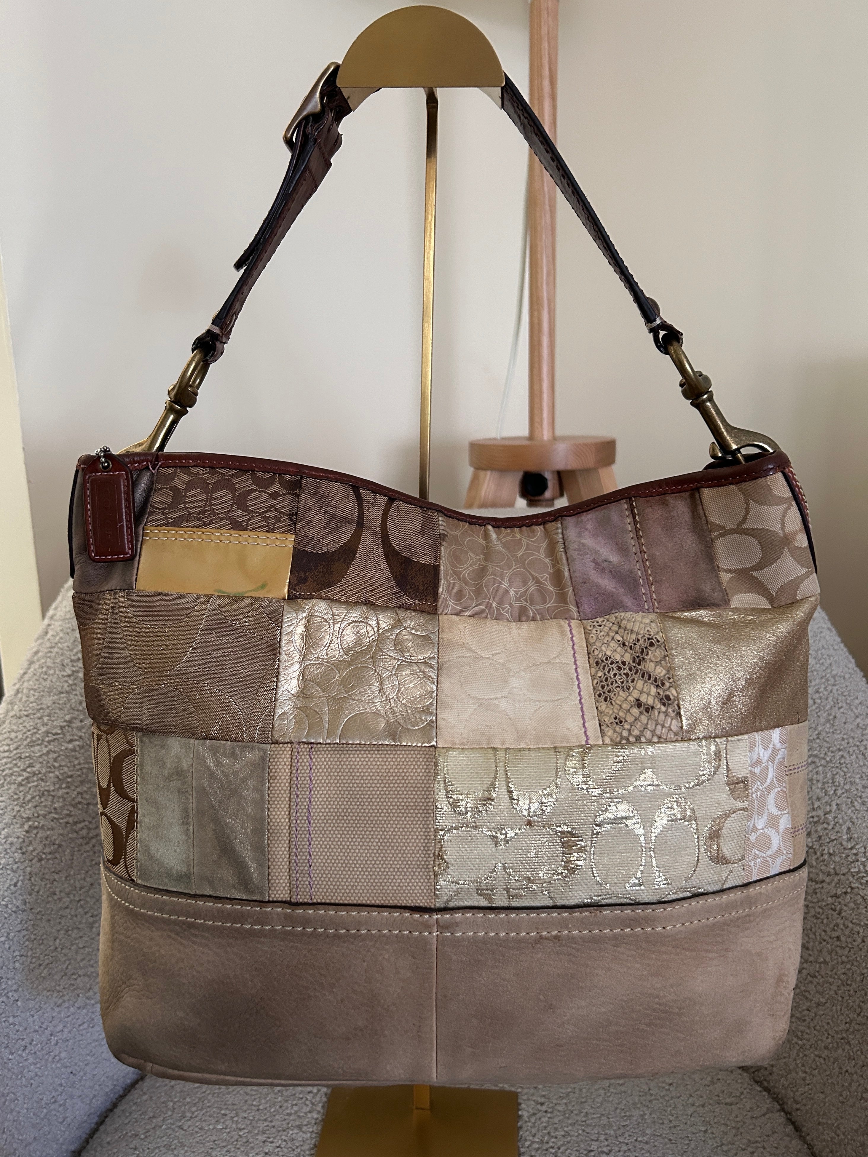 Vintage Coach patchwork shoulder bag