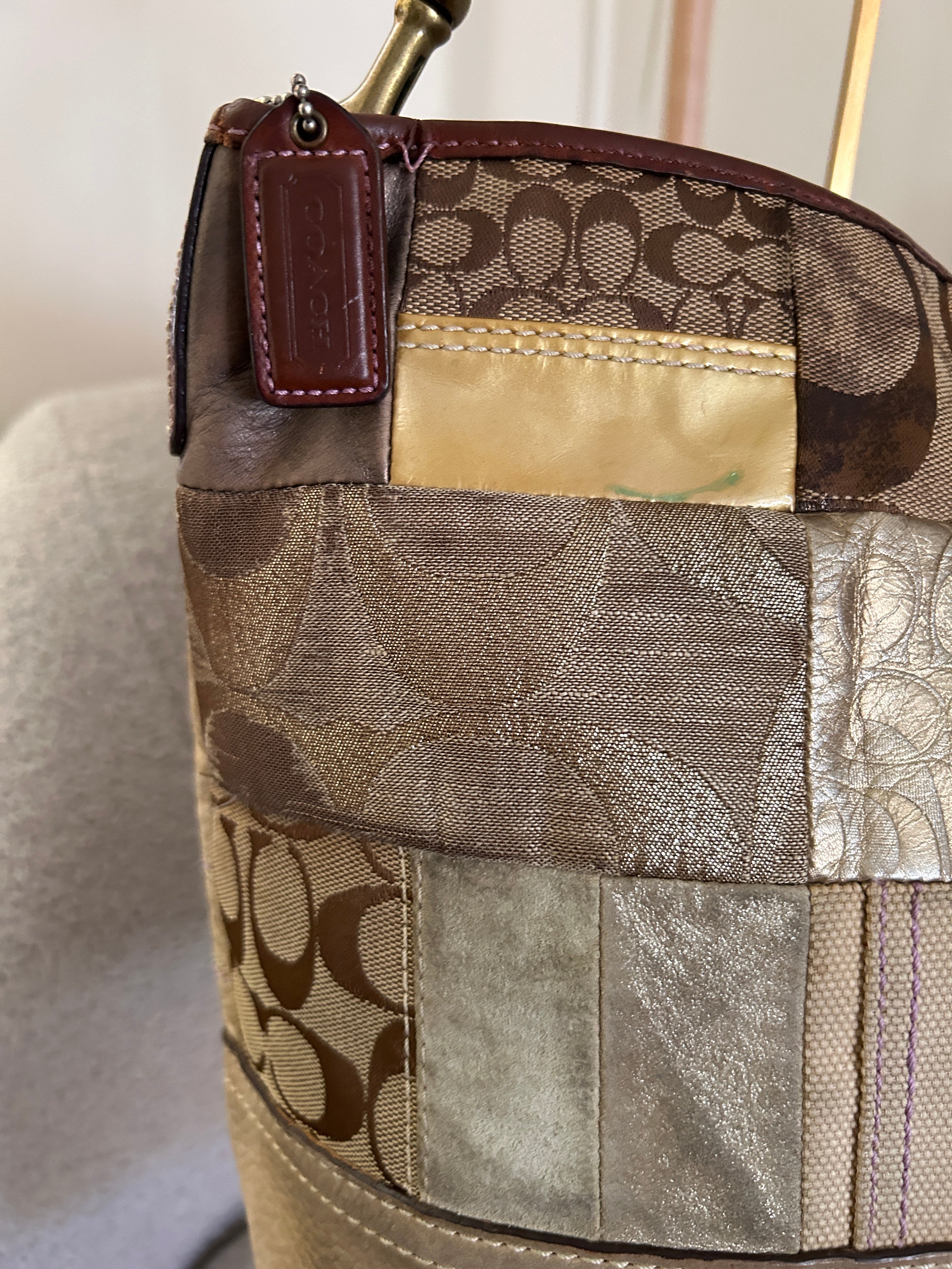 Vintage Coach patchwork shoulder bag