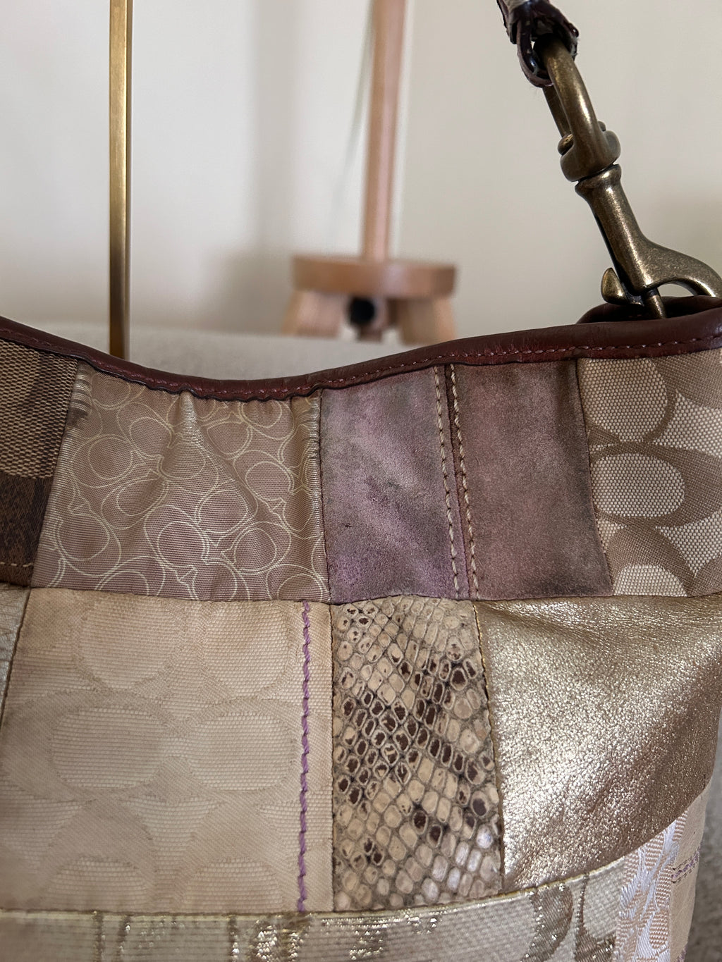 Vintage Coach patchwork shoulder bag