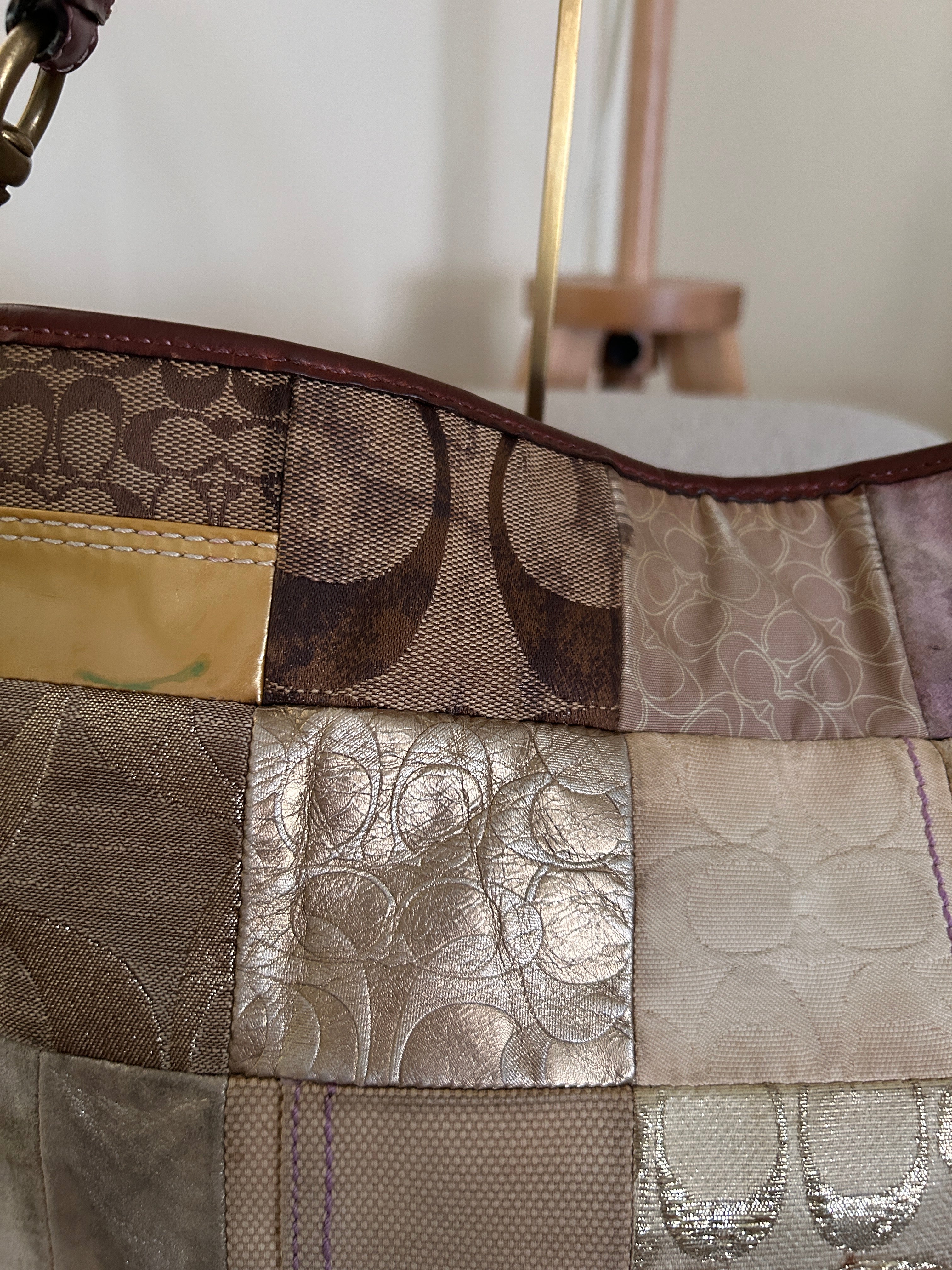 Vintage Coach patchwork shoulder bag