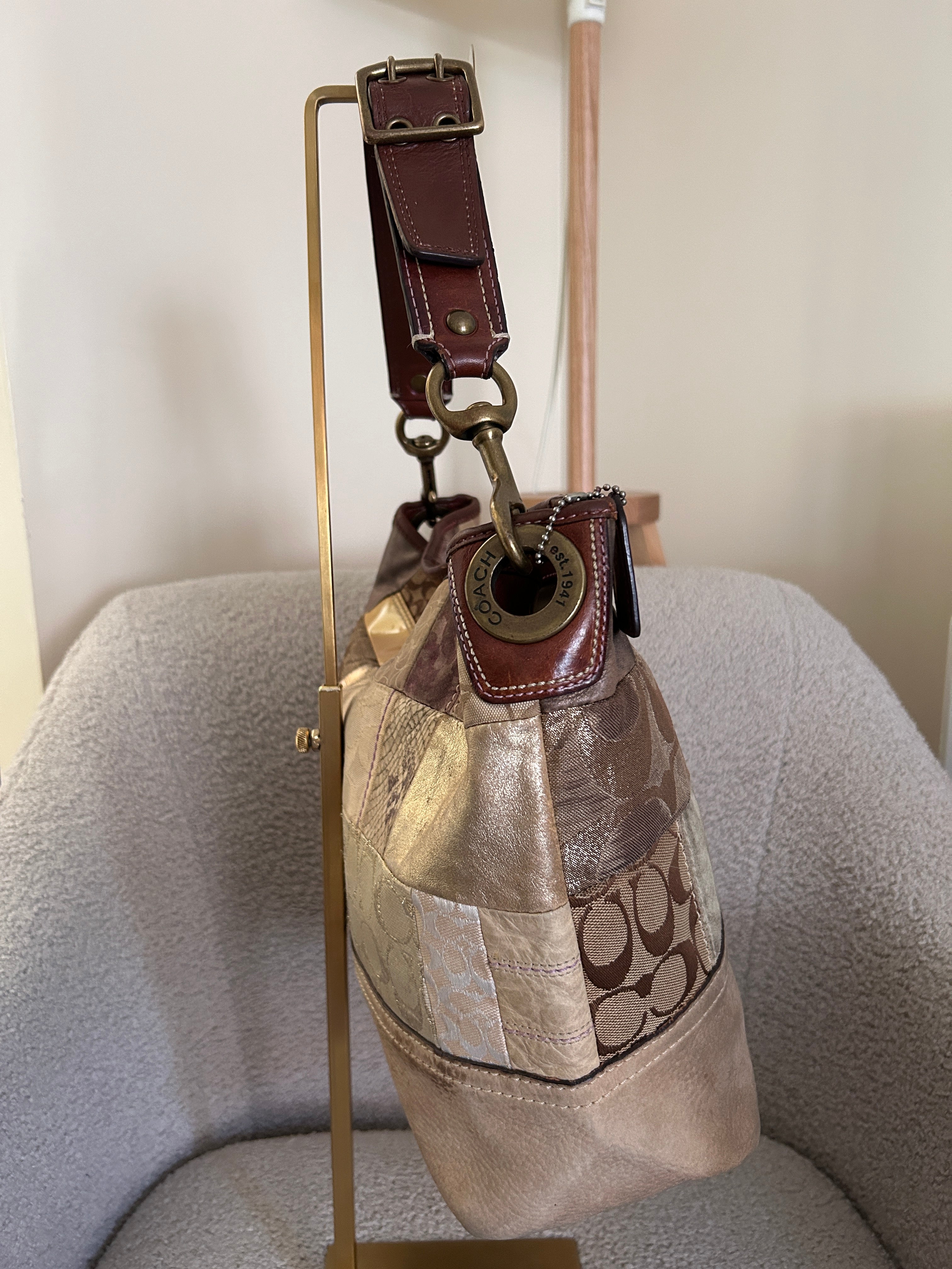 Vintage Coach patchwork shoulder bag