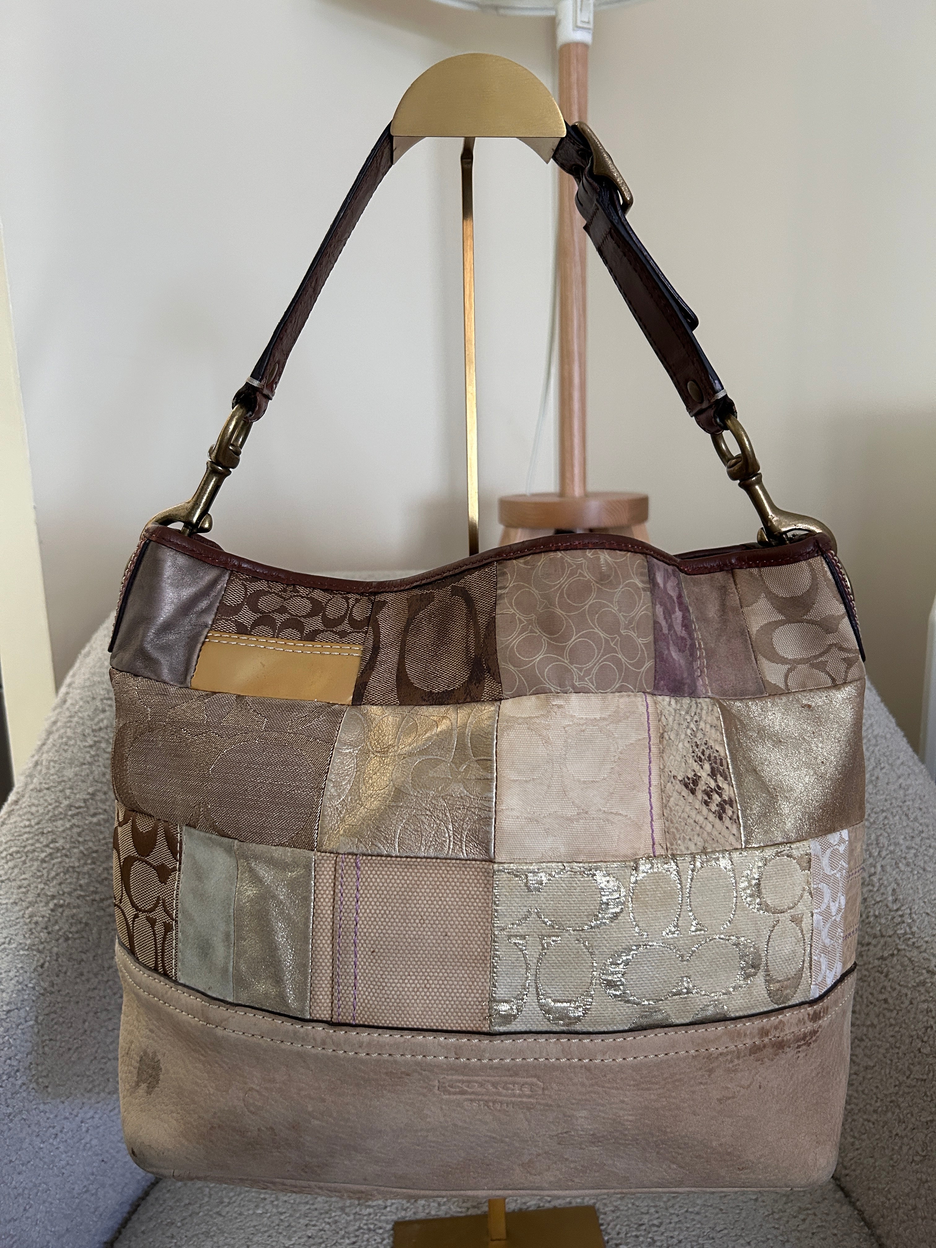 Vintage Coach patchwork shoulder bag
