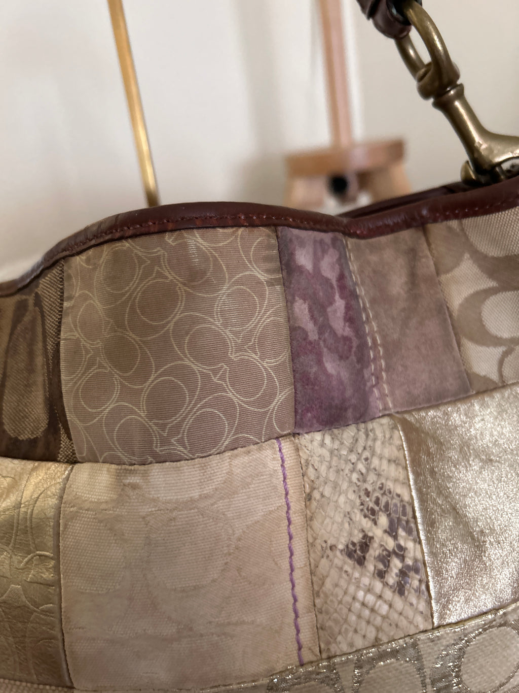 Vintage Coach patchwork shoulder bag