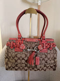 Vintage Coach Hampton coral leather shoulder bag