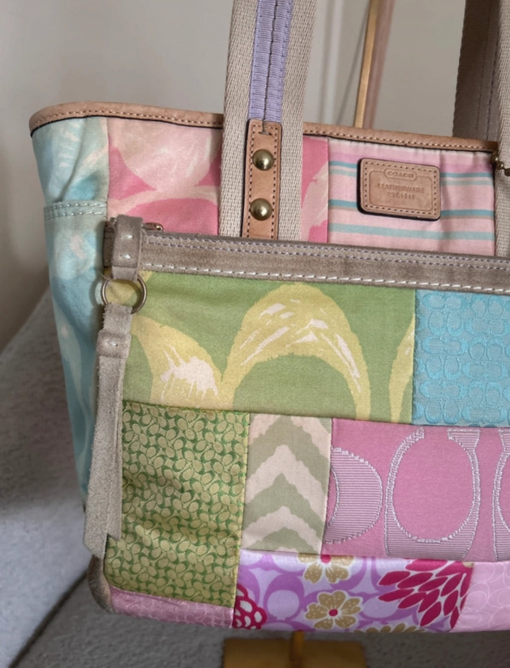 Vintage Coach 378 patchwork shoulder bag
