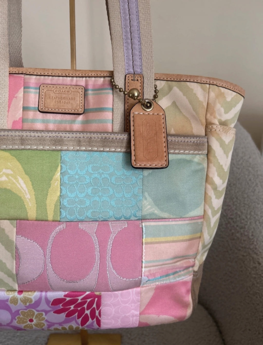 Vintage Coach 378 patchwork shoulder bag
