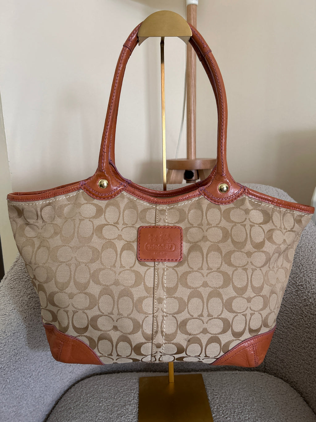 Vintage Coach large tote shoulder bag