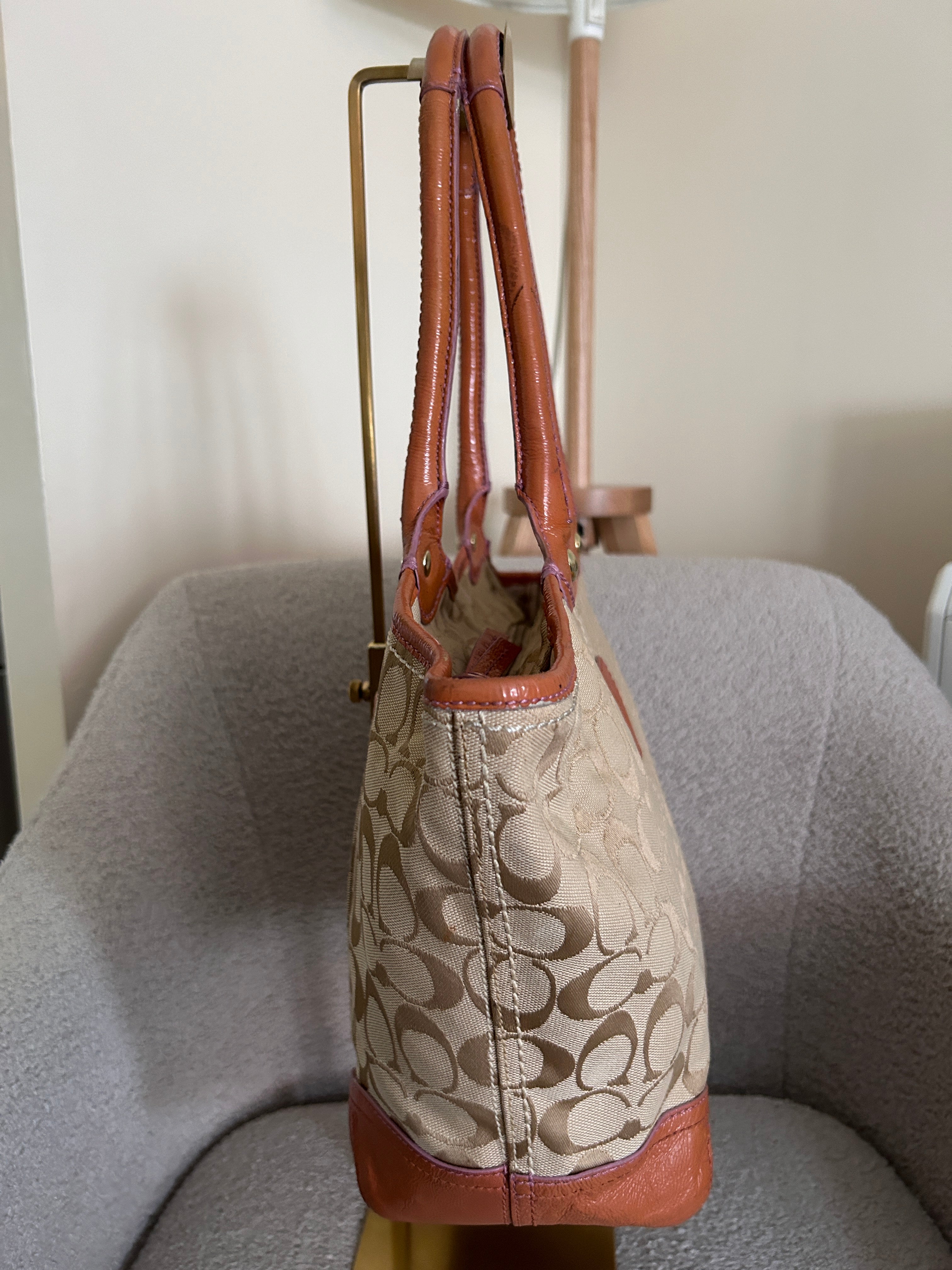 Vintage Coach large tote shoulder bag