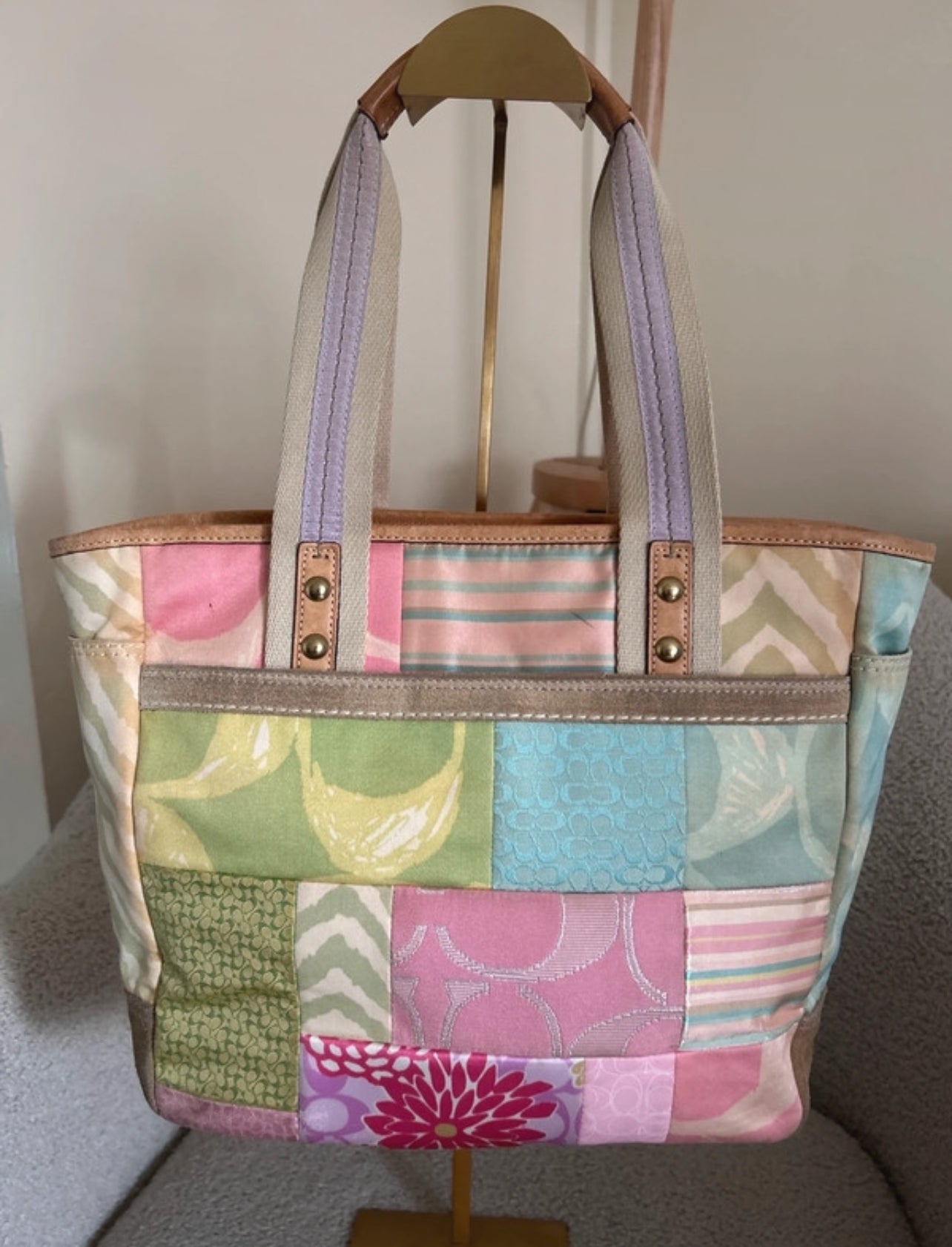 Vintage Coach 378 patchwork shoulder bag