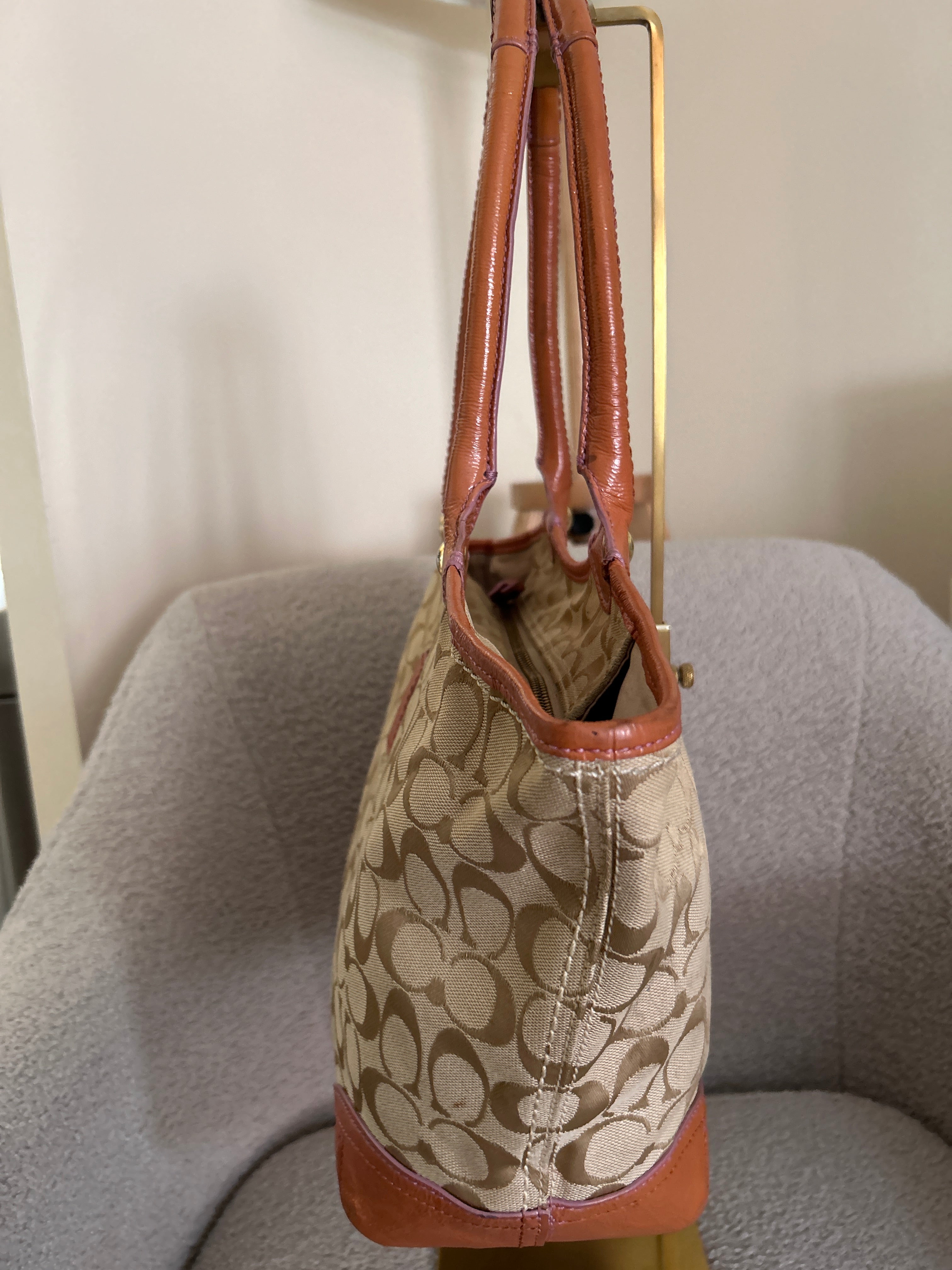 Vintage Coach large tote shoulder bag