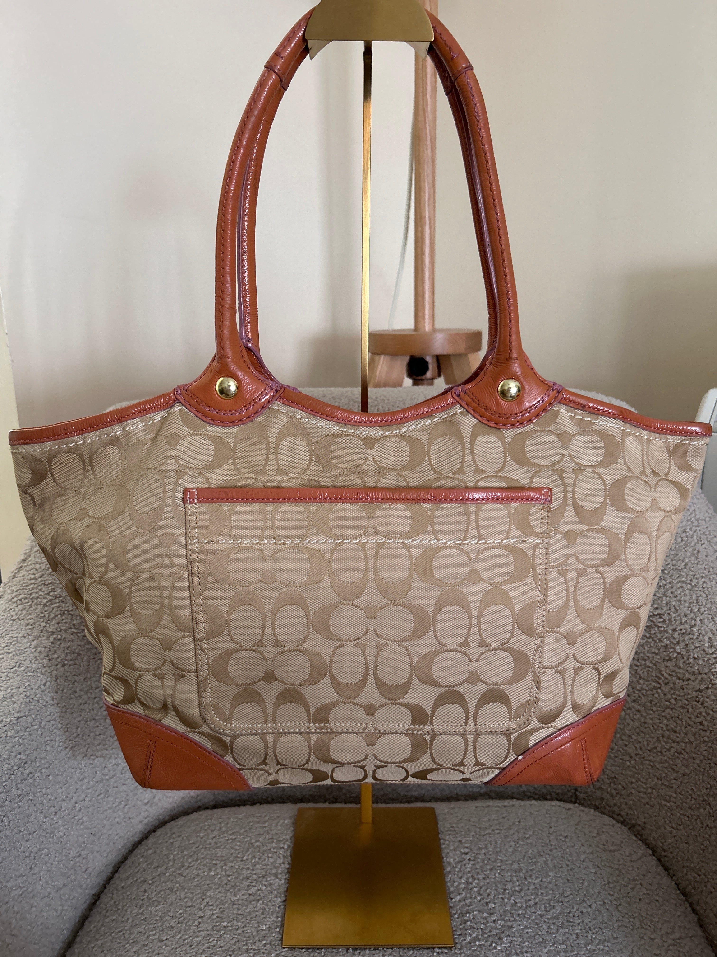 Vintage Coach large tote shoulder bag