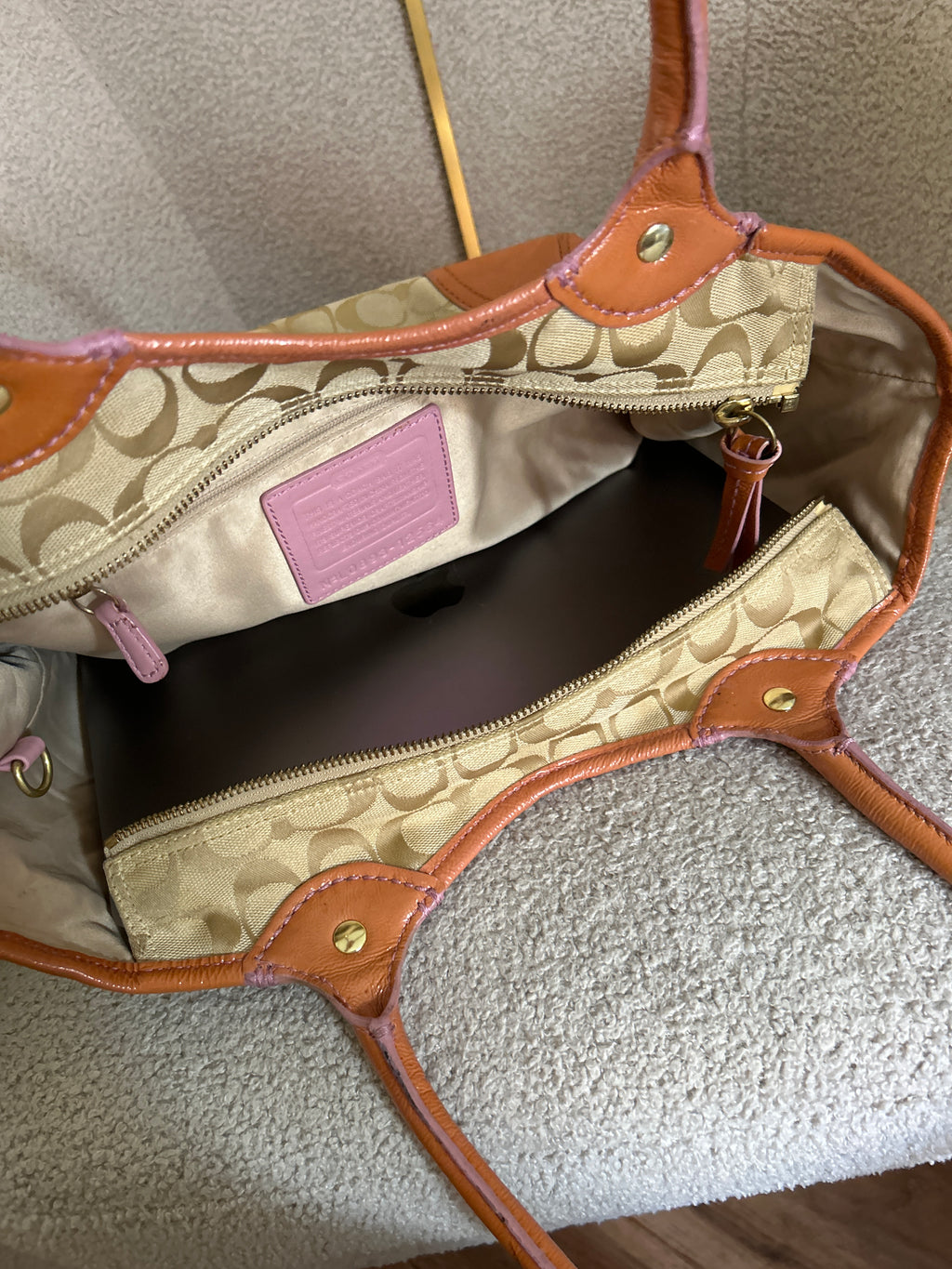 Vintage Coach large tote shoulder bag