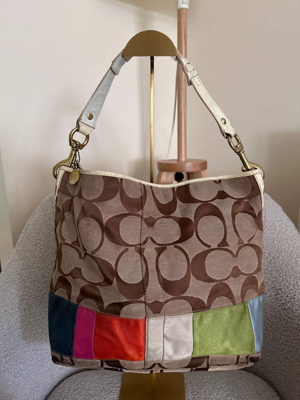 Vintage Coach Legacy multicolour stripe shoulder bag
