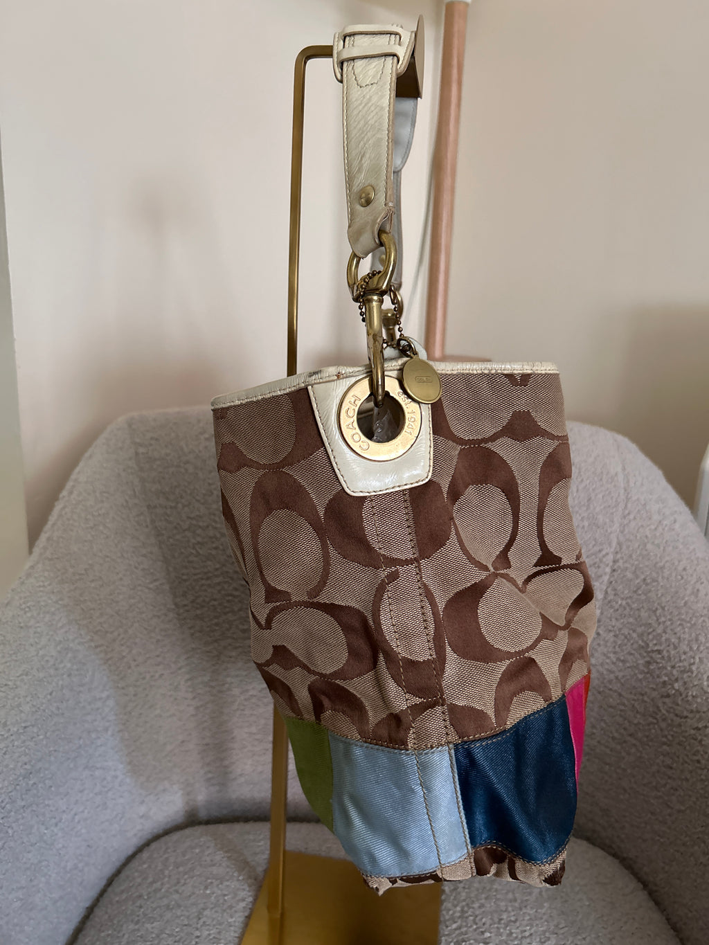 Vintage Coach Legacy multicolour stripe shoulder bag