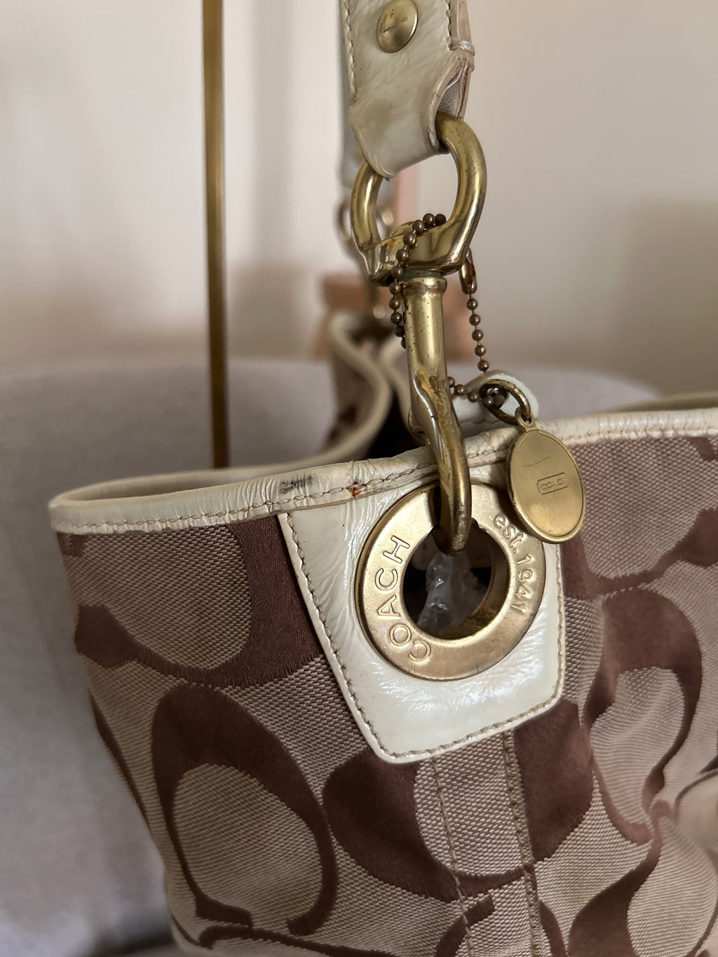 Vintage Coach Legacy multicolour stripe shoulder bag
