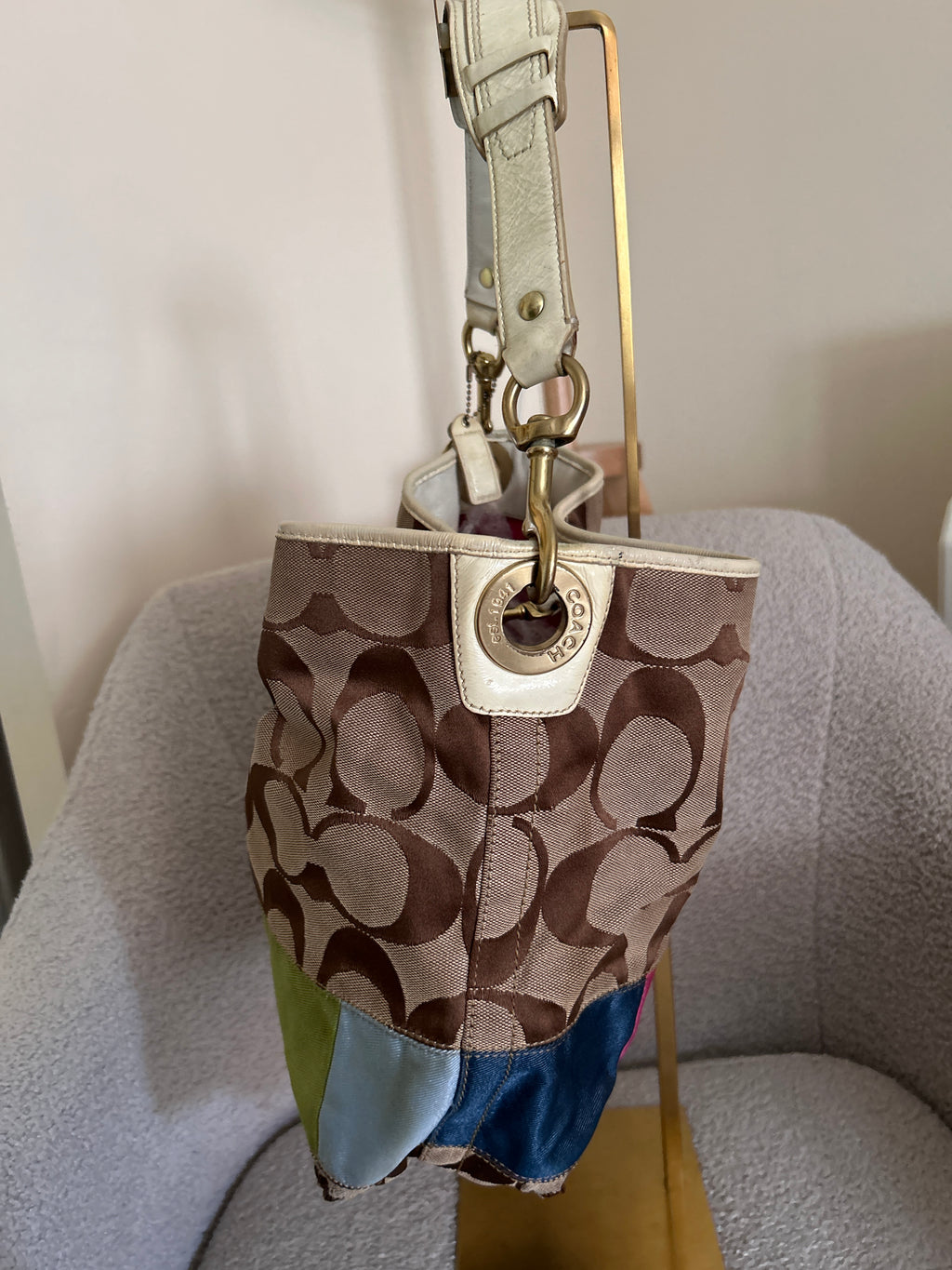 Vintage Coach Legacy multicolour stripe shoulder bag
