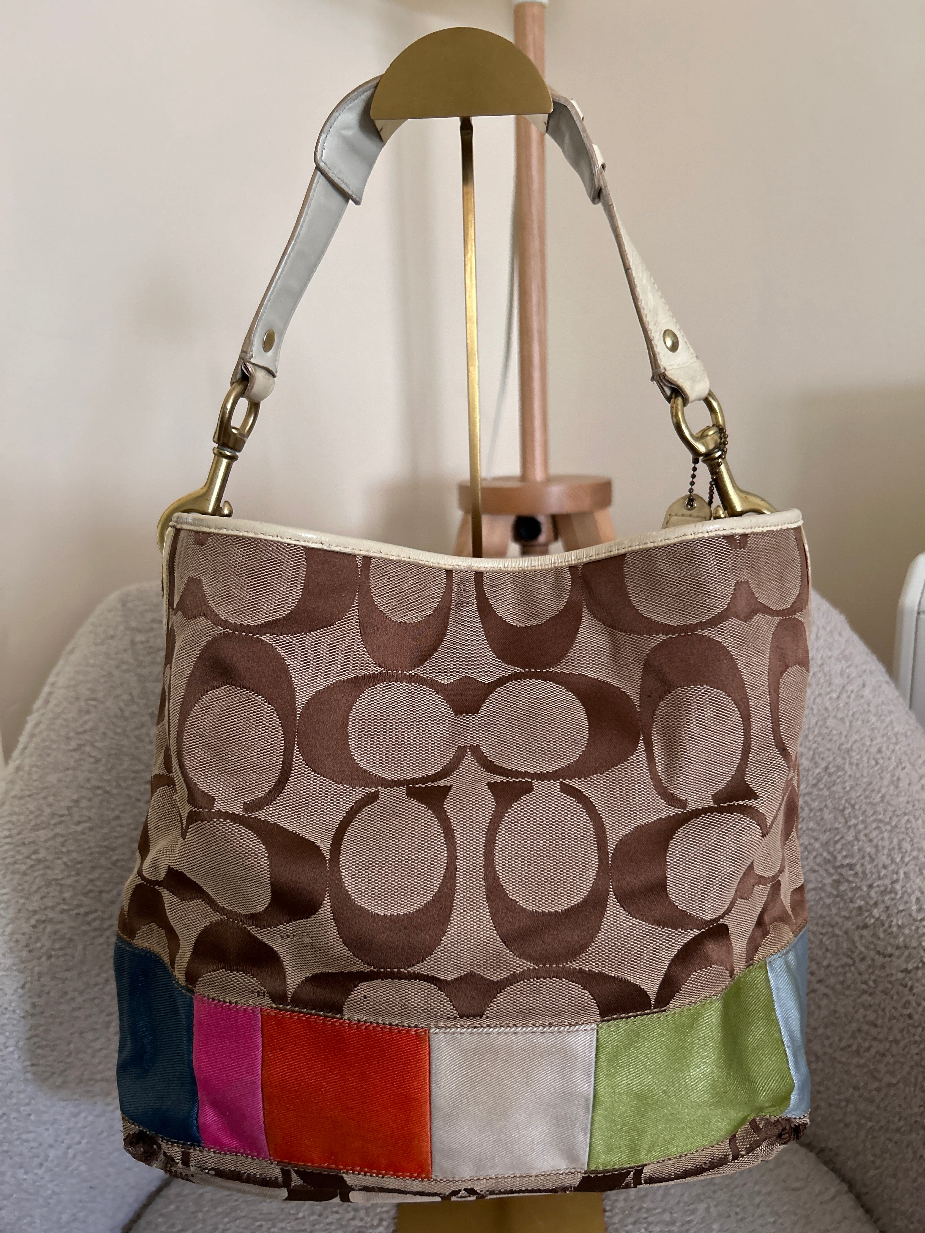 Vintage Coach Legacy multicolour stripe shoulder bag