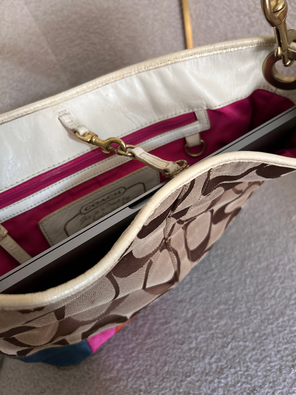 Vintage Coach Legacy multicolour stripe shoulder bag