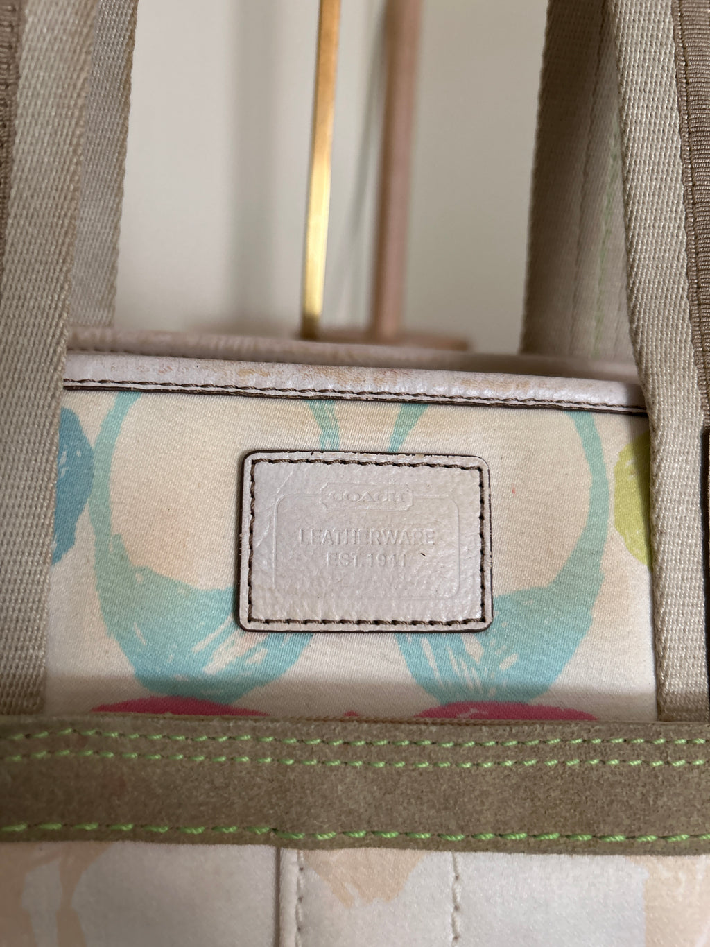Vintage Coach multicolour monogram tote shoulder bag