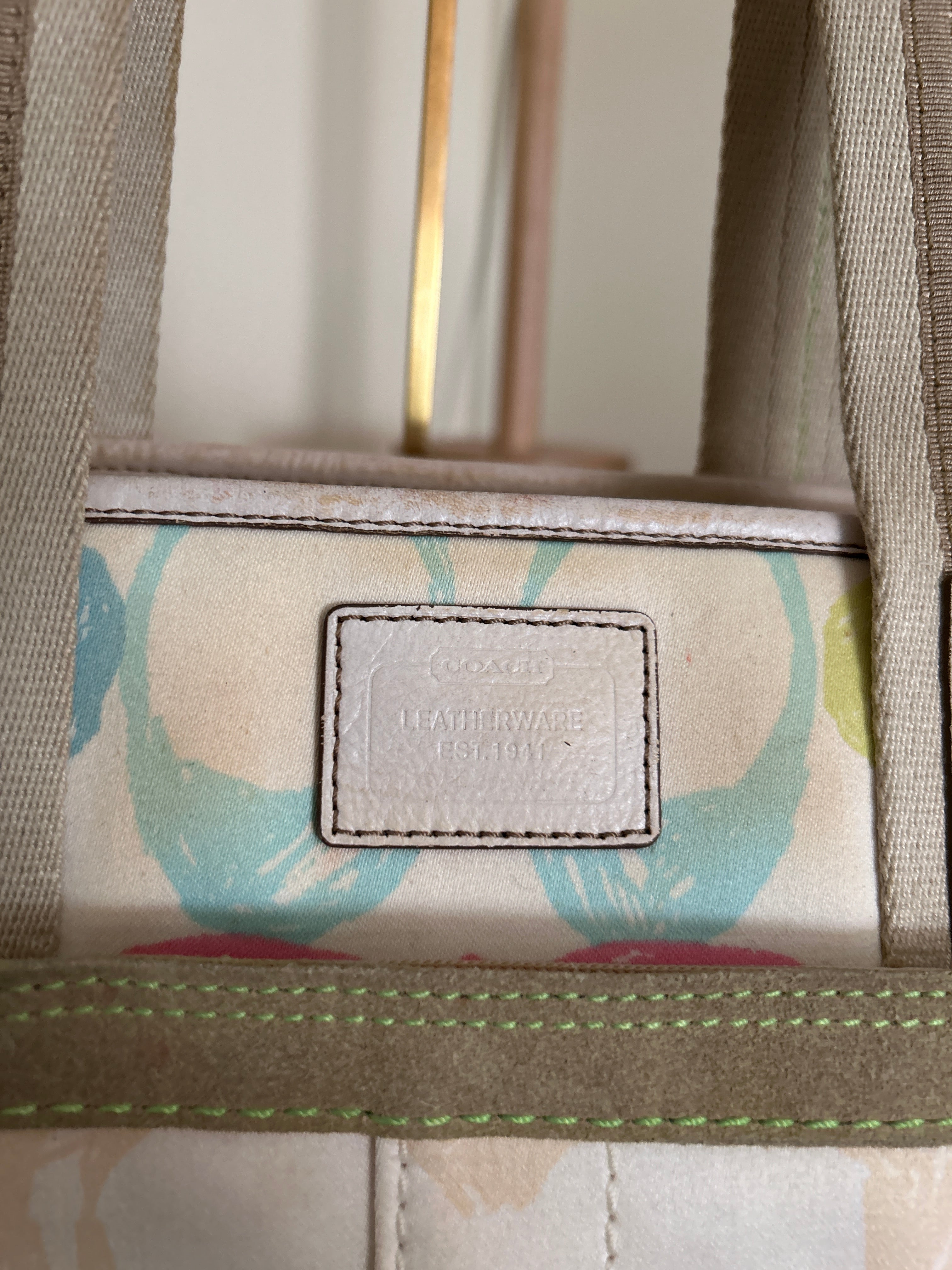 Vintage Coach multicolour monogram tote shoulder bag
