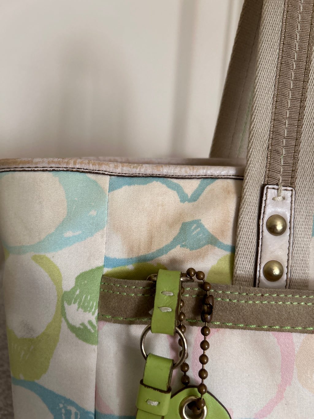 Vintage Coach multicolour monogram tote shoulder bag