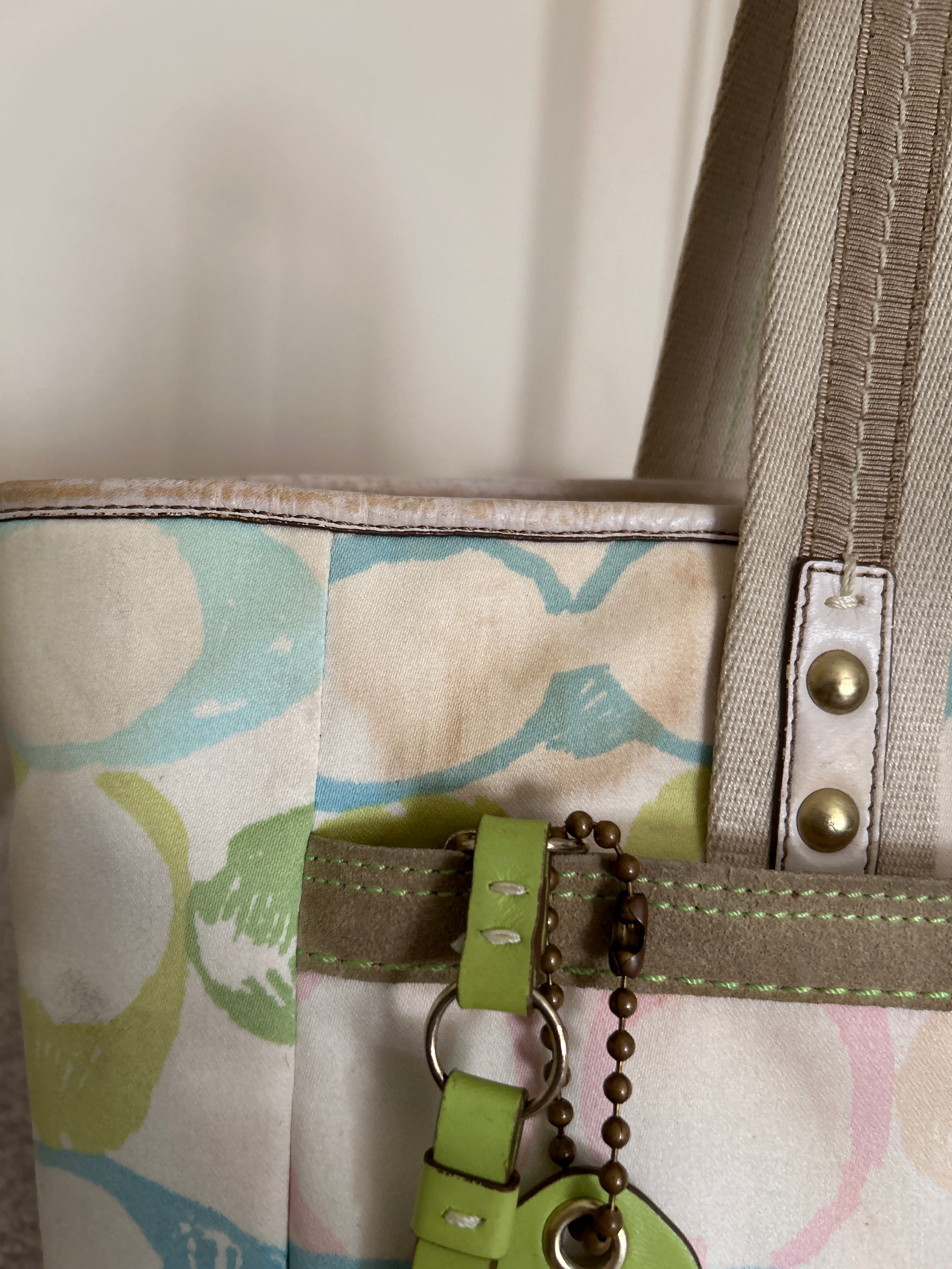 Vintage Coach multicolour monogram tote shoulder bag
