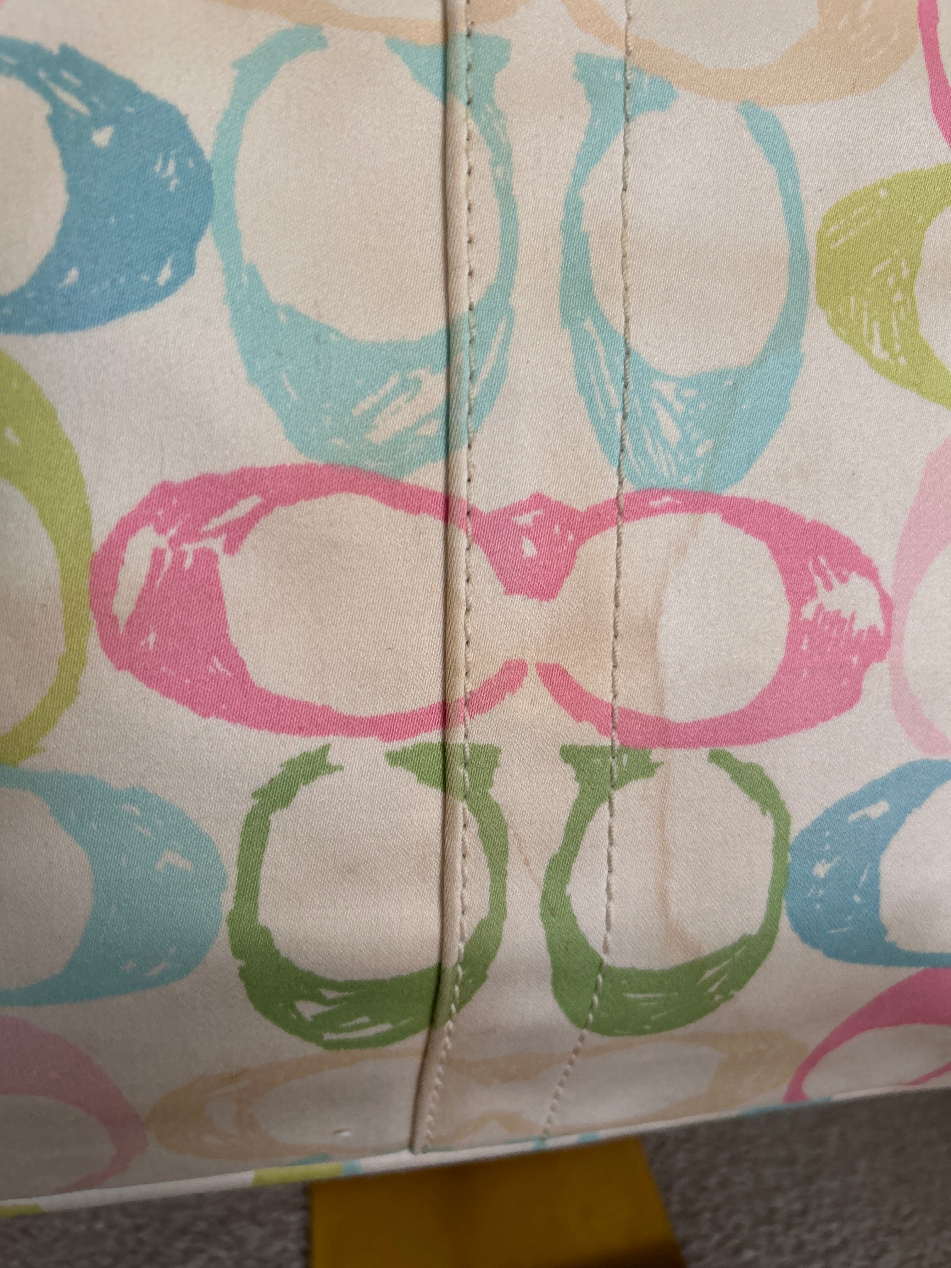 Vintage Coach multicolour monogram tote shoulder bag