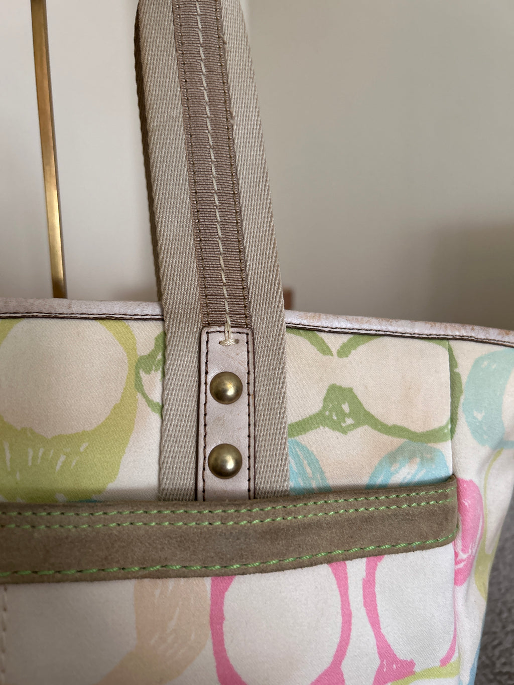 Vintage Coach multicolour monogram tote shoulder bag