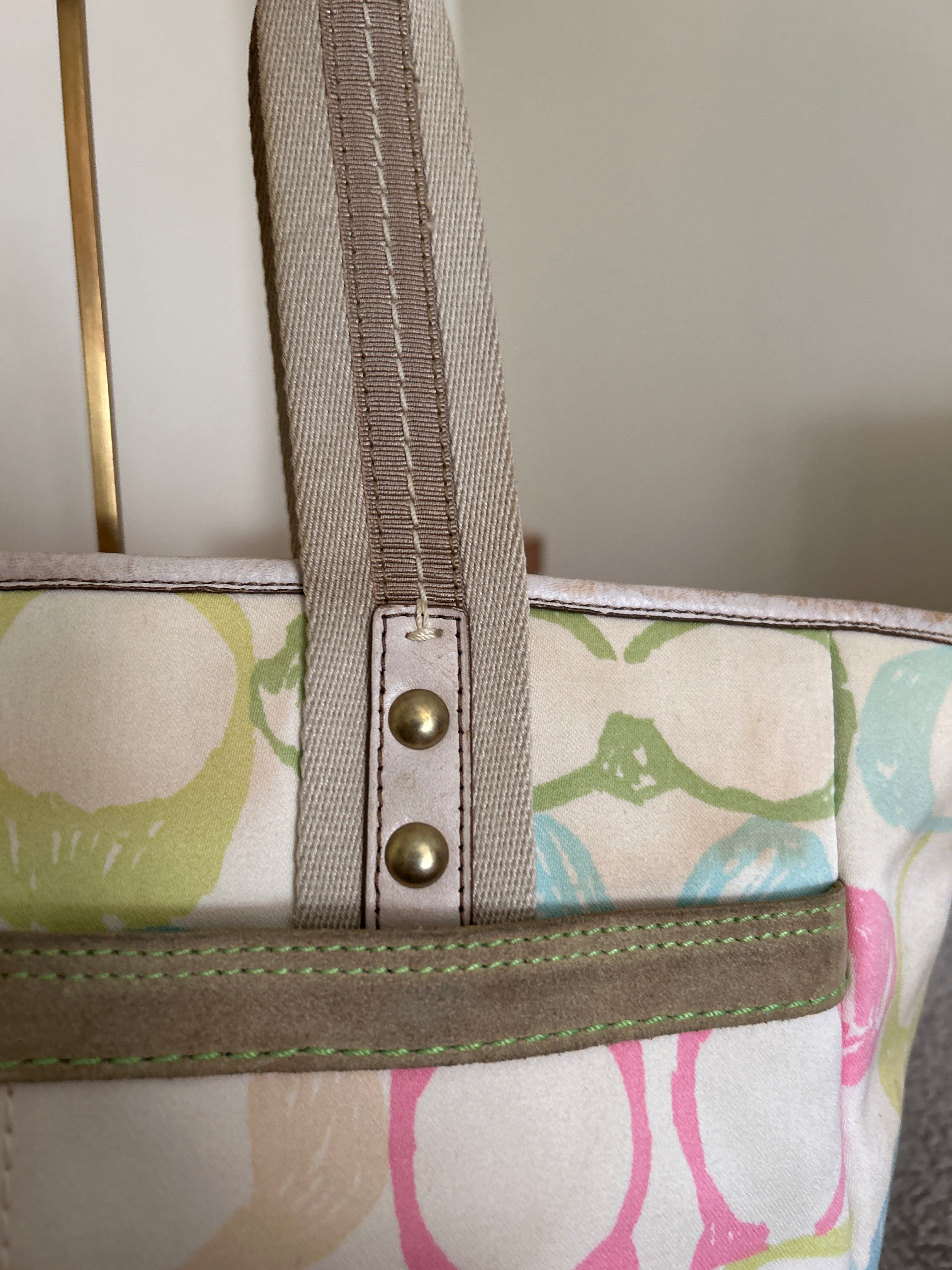 Vintage Coach multicolour monogram tote shoulder bag