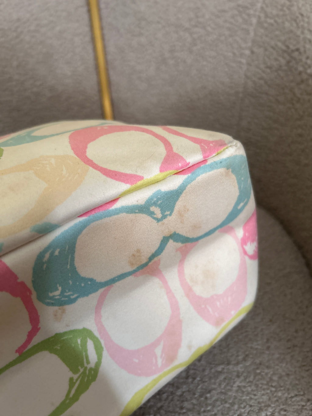Vintage Coach multicolour monogram tote shoulder bag