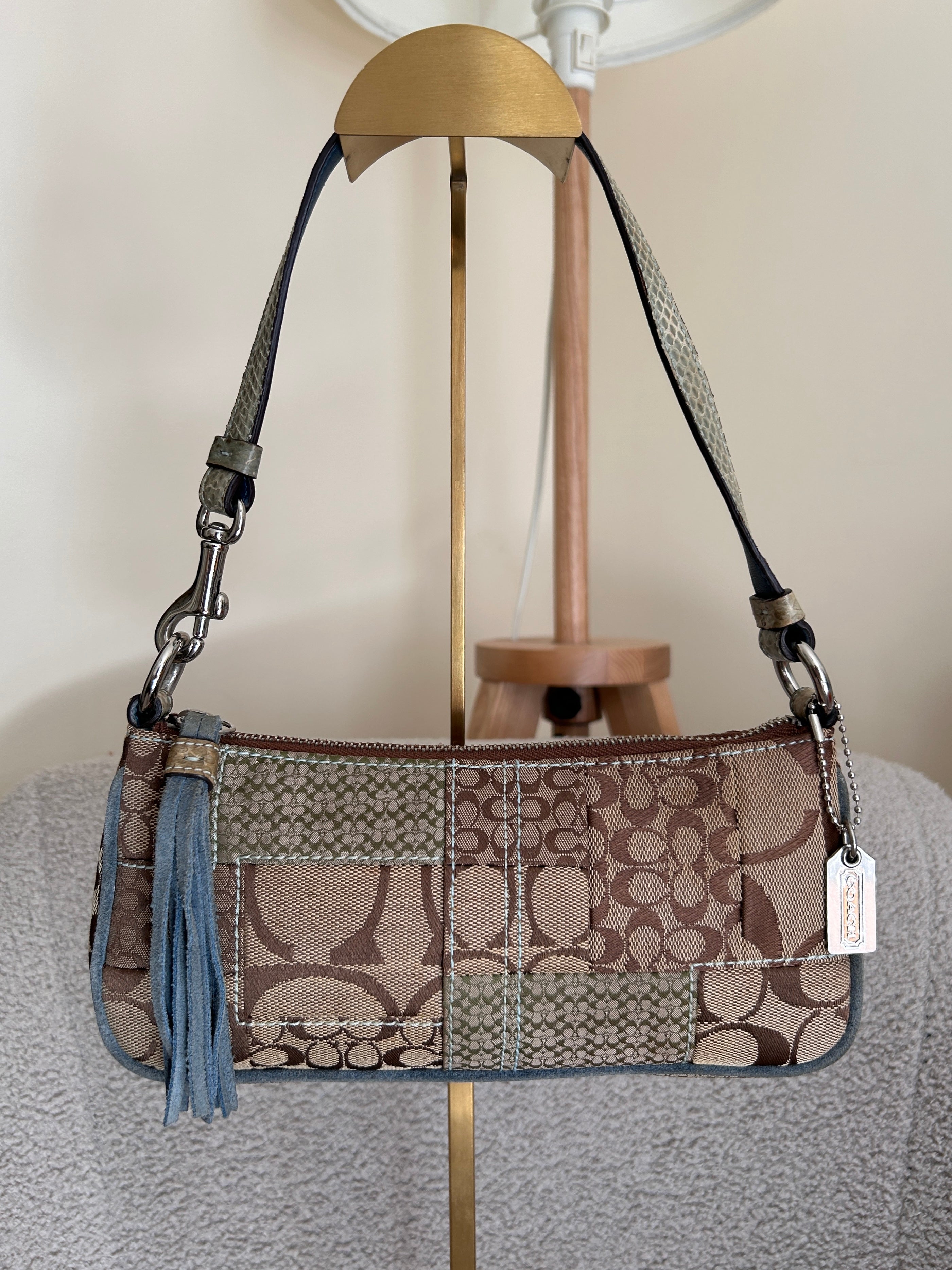 Vintage Coach patchwork mini shoulder bag