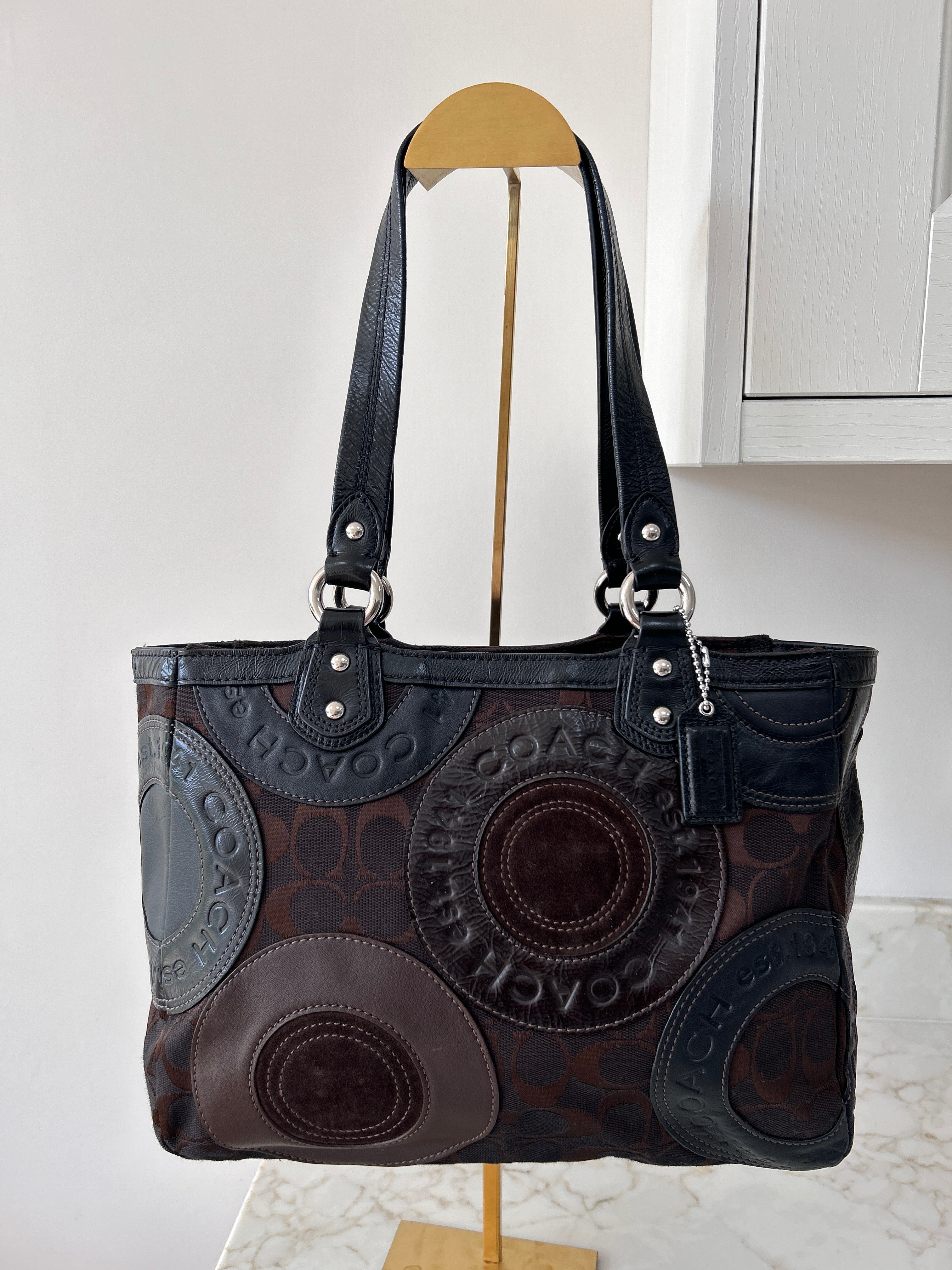 Vintage Coach patchwork shoulder bag