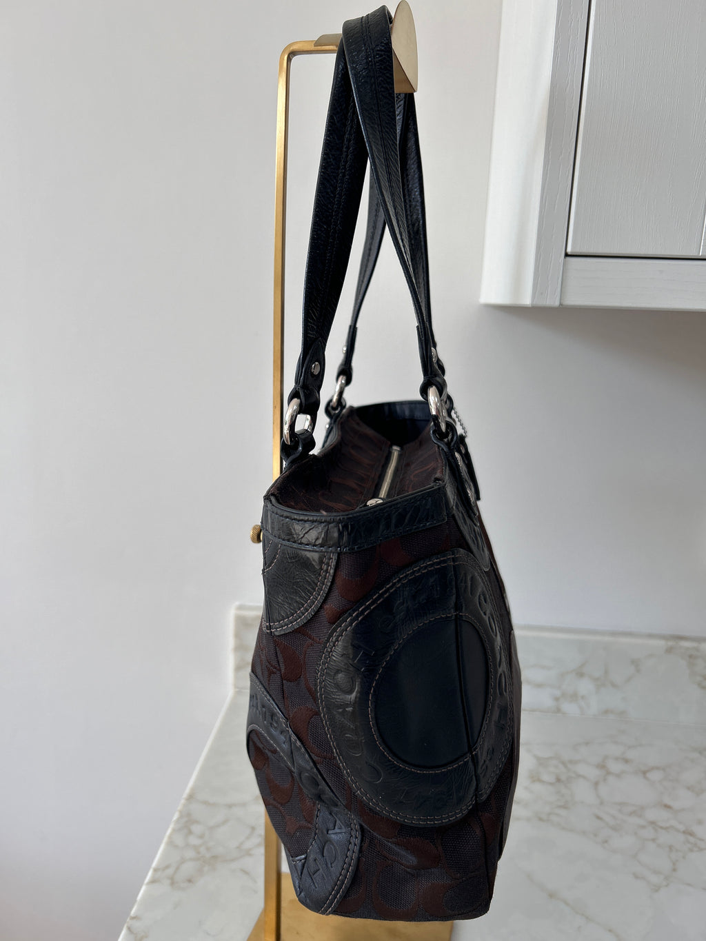 Vintage Coach patchwork shoulder bag