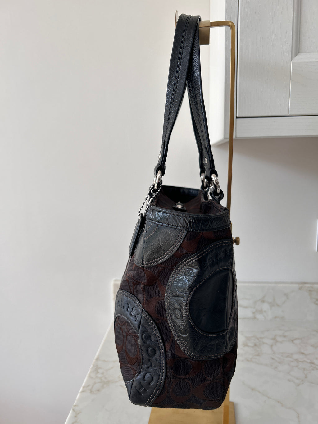 Vintage Coach patchwork shoulder bag