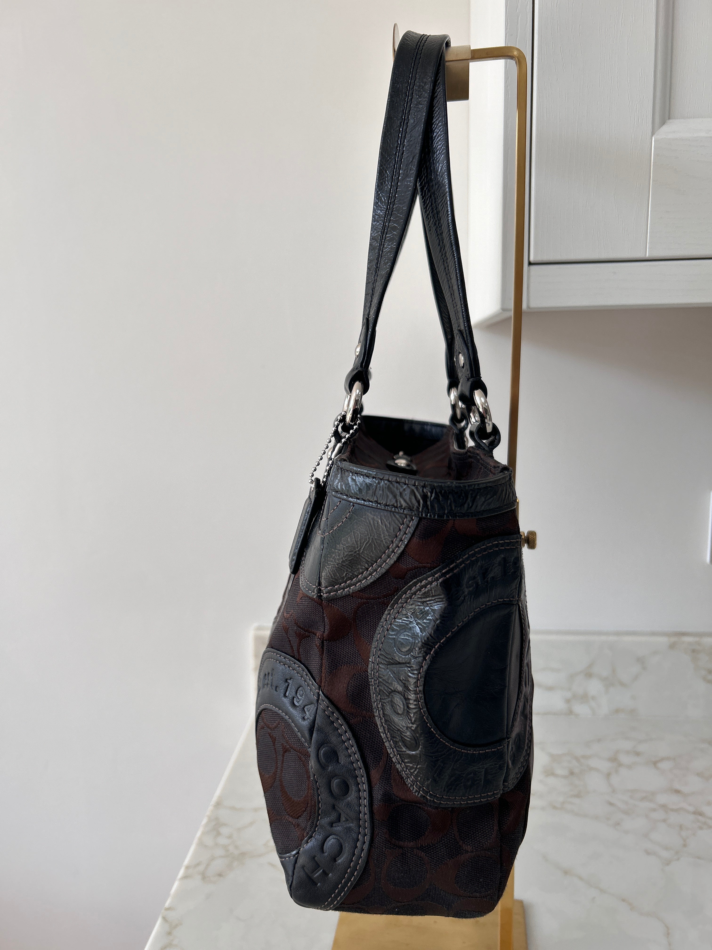 Vintage Coach patchwork shoulder bag