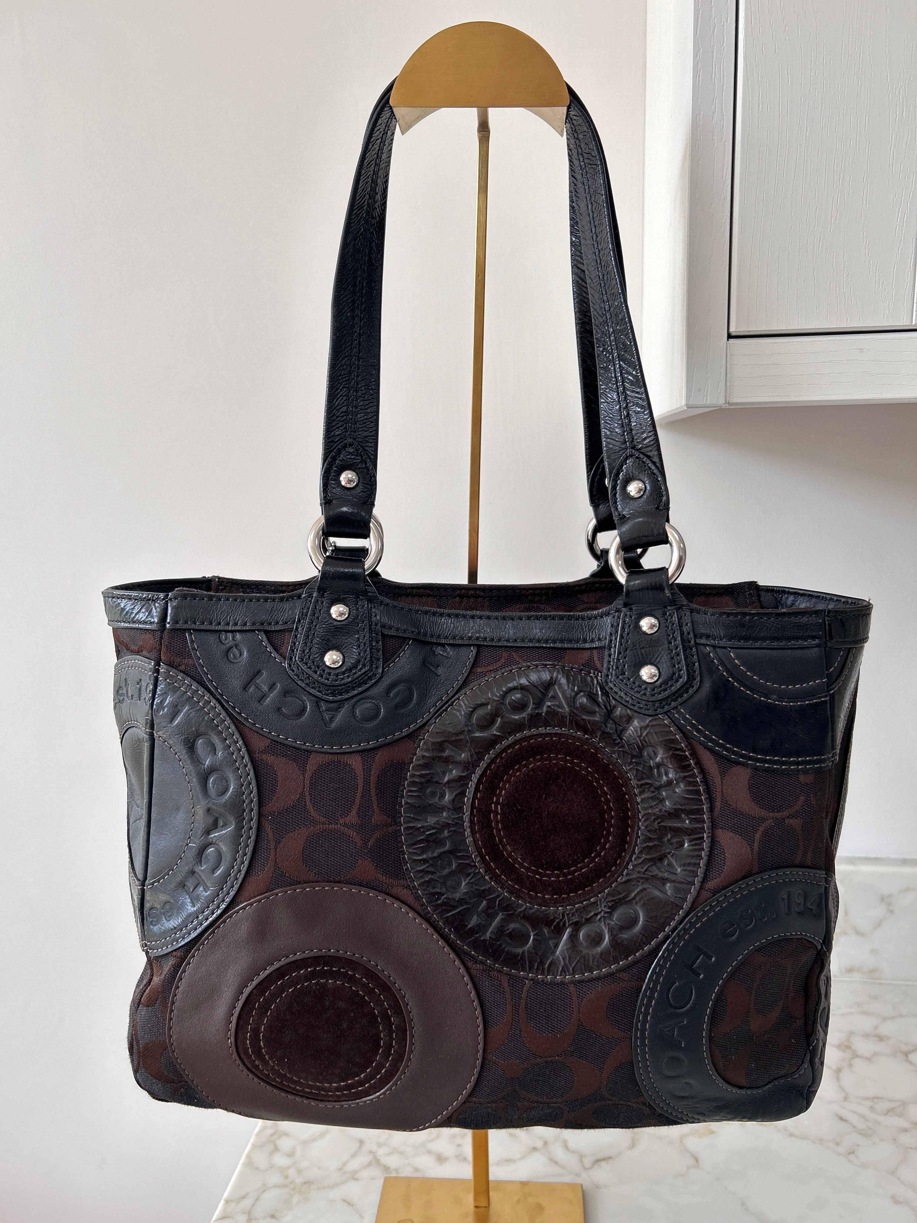 Vintage Coach patchwork shoulder bag